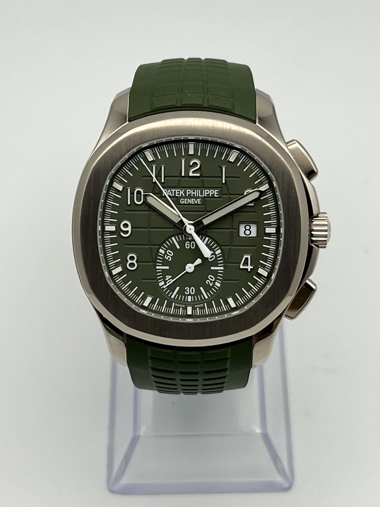 Patek Philippe Aquanaut 5968G-010 Chronograph White Gold Khaki Green Dial