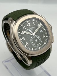 Thumbnail for Patek Philippe Aquanaut 5968G-010 Chronograph White Gold Khaki Green Dial