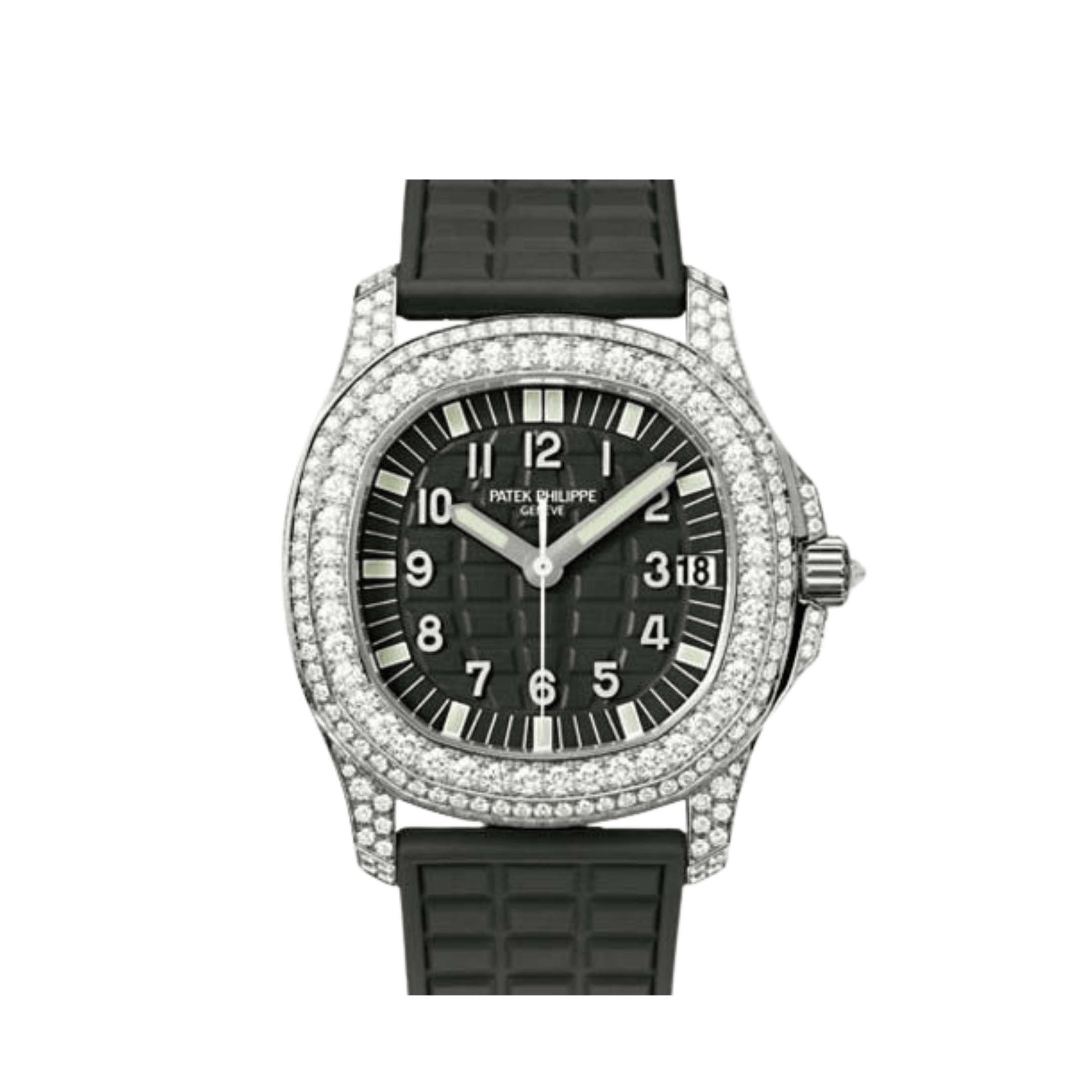 Patek Philippe Aquanaut Luce 5069G-001 'Ladies' White Gold Black Dial Diamond Bezel