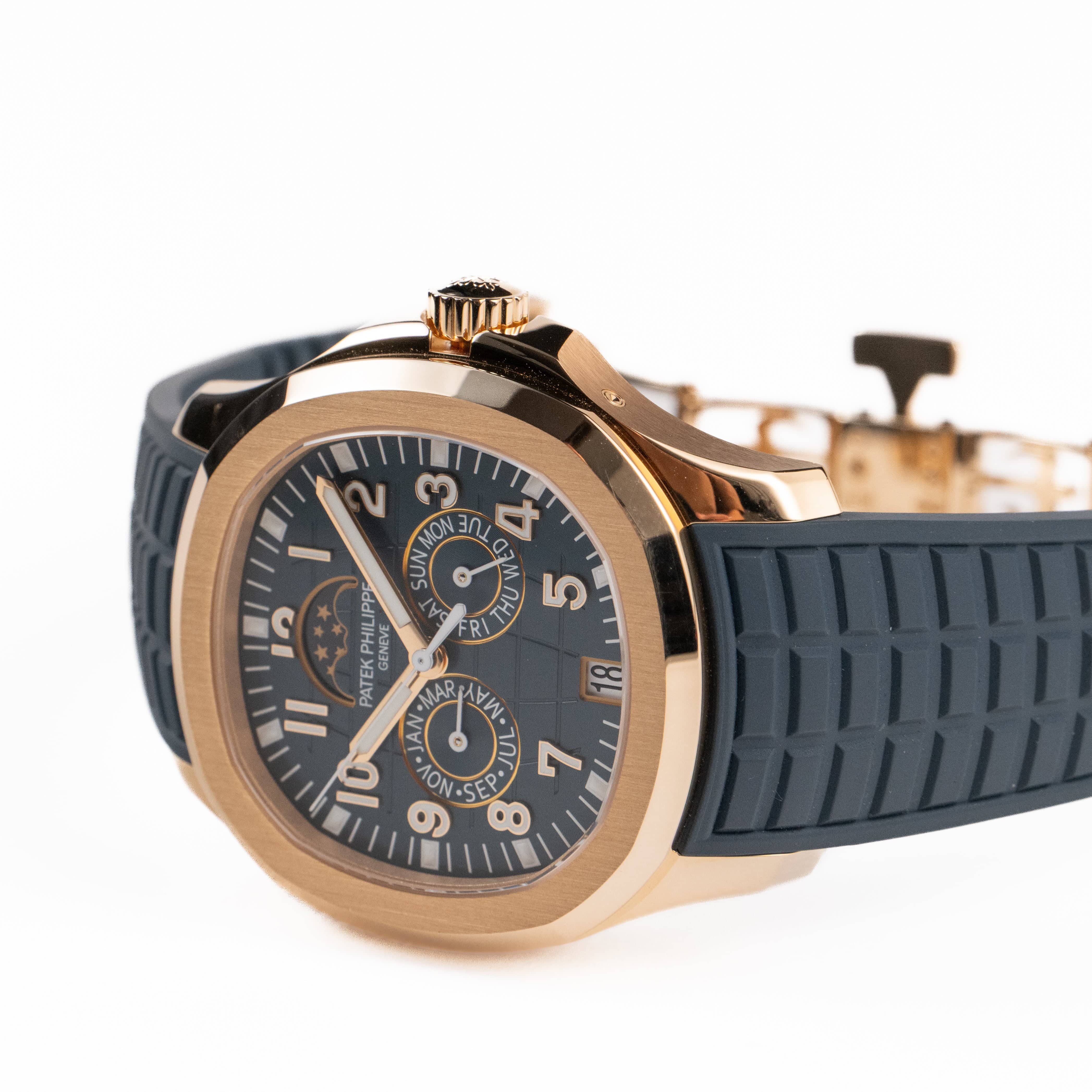 Patek Philippe Aquanaut Luce 5261R-001 Annual Calendar Moon Phases Rose Gold Blue-Gray Dial (2025)