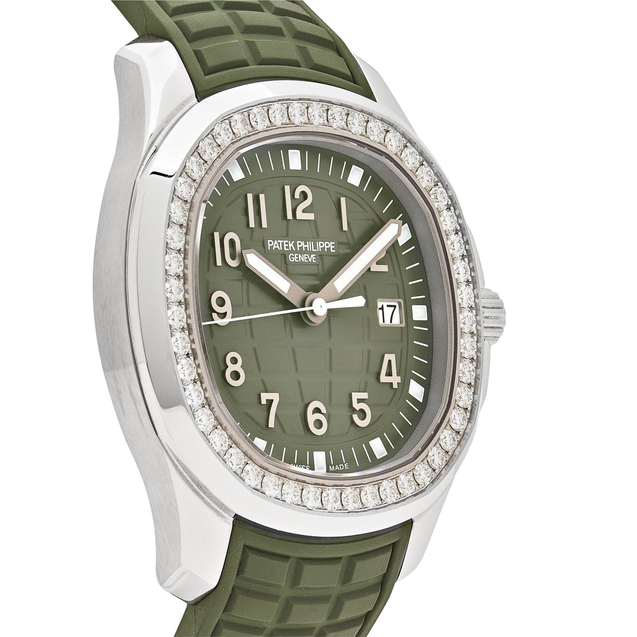 Patek Philippe Aquanaut Luce 5267/200A-011 'Ladies' Stainless Steel Green Dial Diamond Bezel