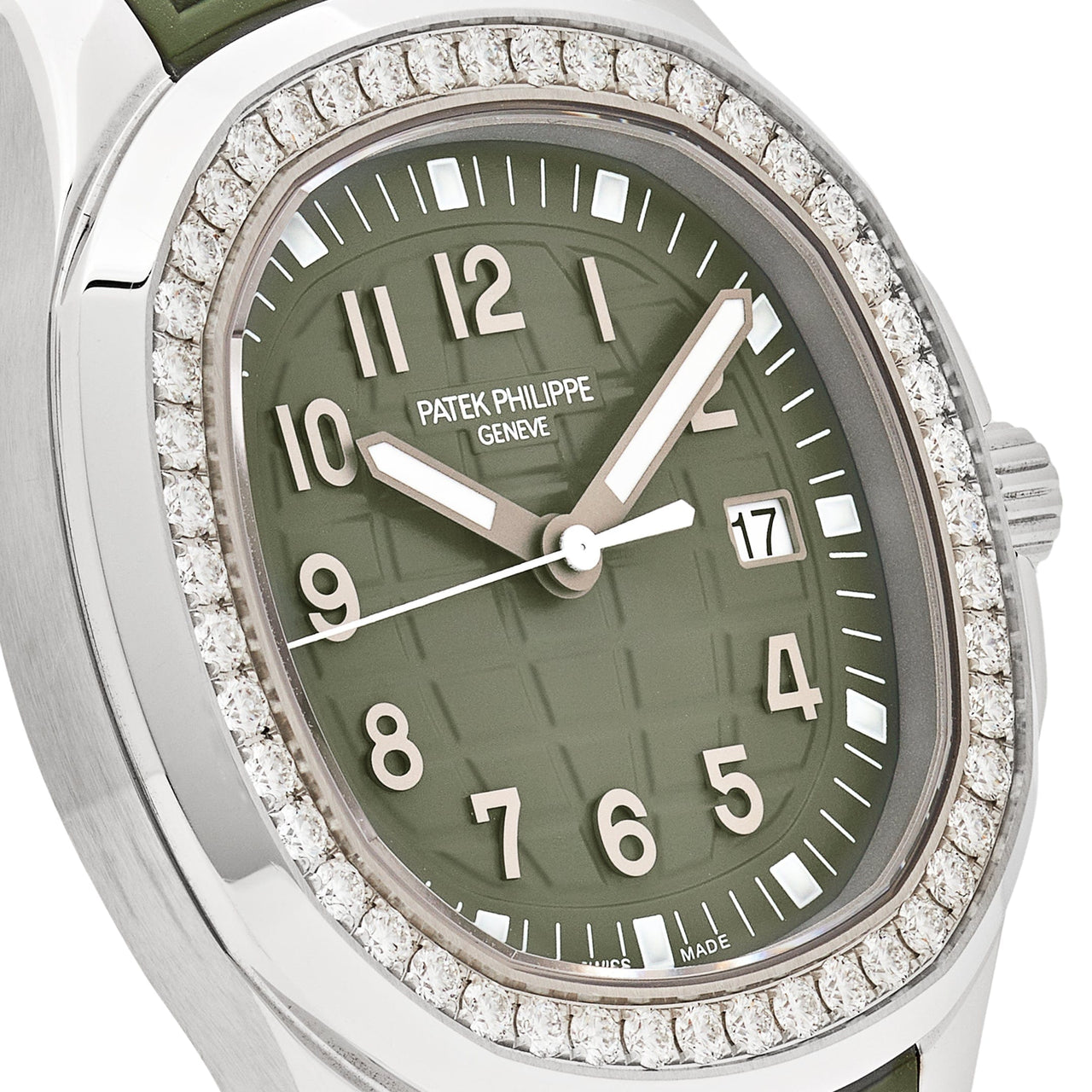 Patek Philippe Aquanaut Luce 5267/200A-011 'Ladies' Stainless Steel Green Dial Diamond Bezel
