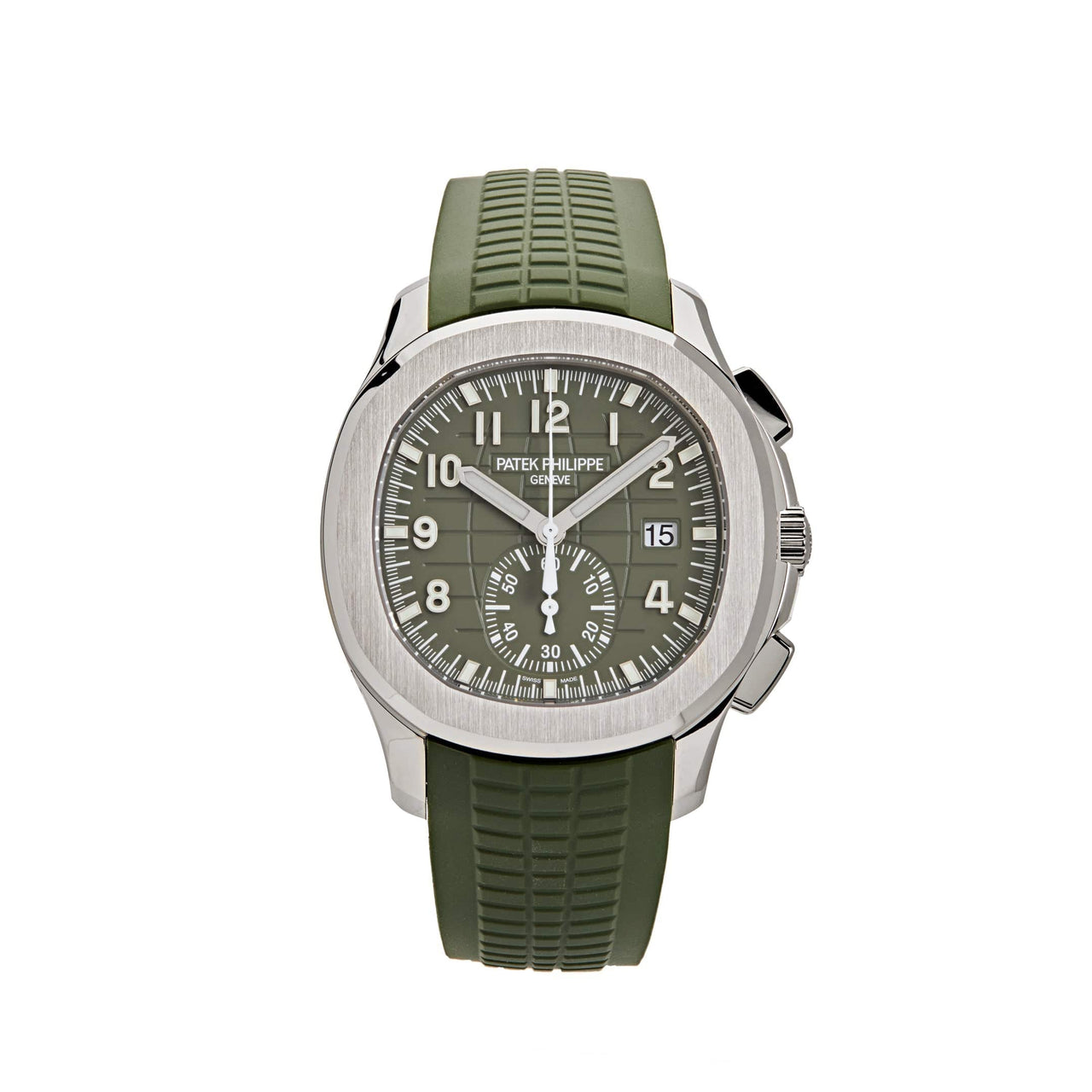 Luxury Watch Patek Philippe Aquanaut White Gold Khaki Dial 5968G-010 (2021) Wrist Aficionado