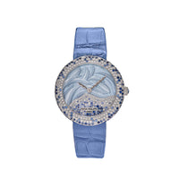 Thumbnail for Luxury Watch Patek Philippe Calatrava White Gold Mother of Pearl Diamonds and Blue Sapphires 4899/901G-001 Wrist Aficionado