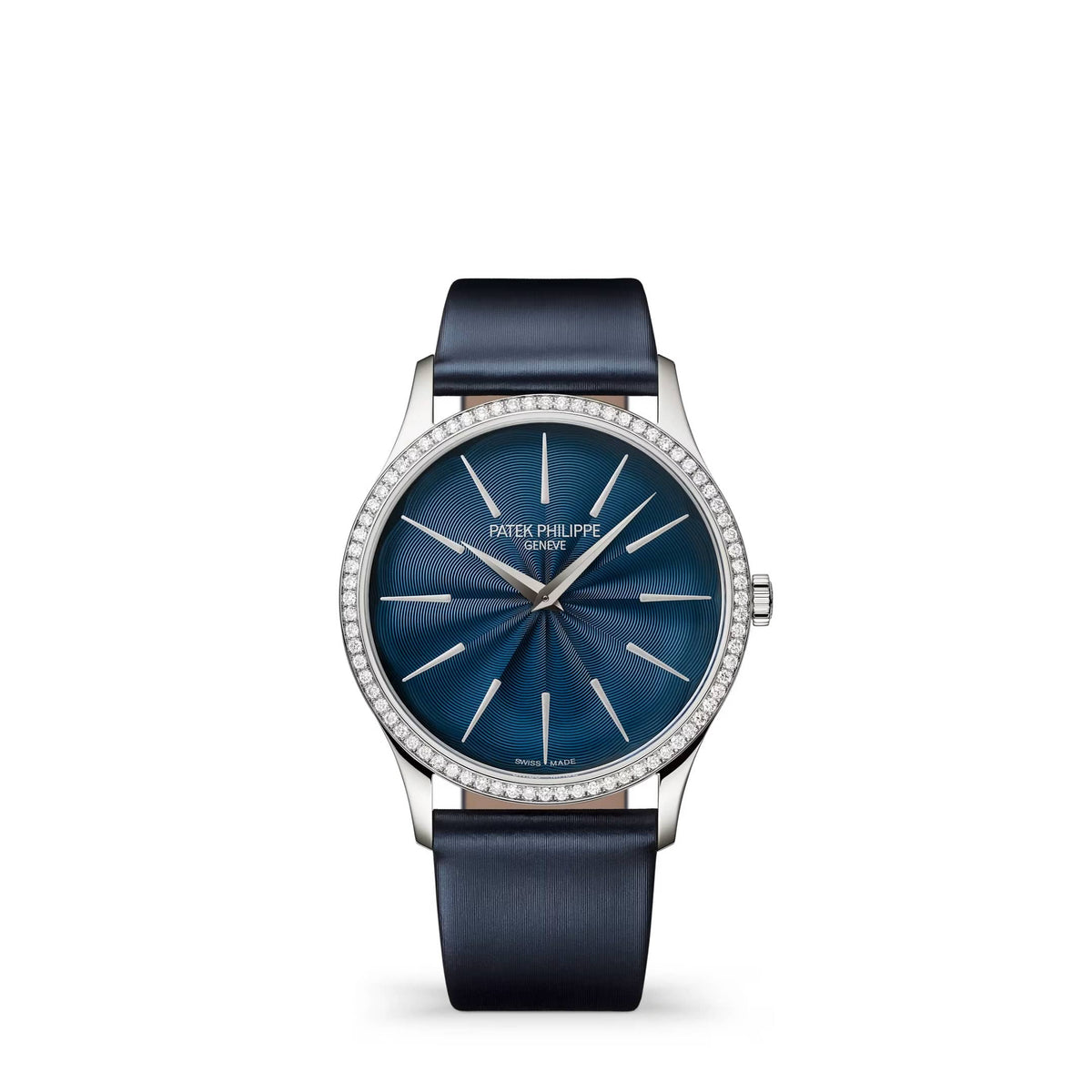 Patek Philippe Calatrava 4997/200G-001 White Gold Blue Dial Diamond Bezel