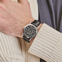 Thumbnail for Patek Philippe Calatrava Platinum Engraved Black Dial 5088/100P-001 Wrist Aficionado