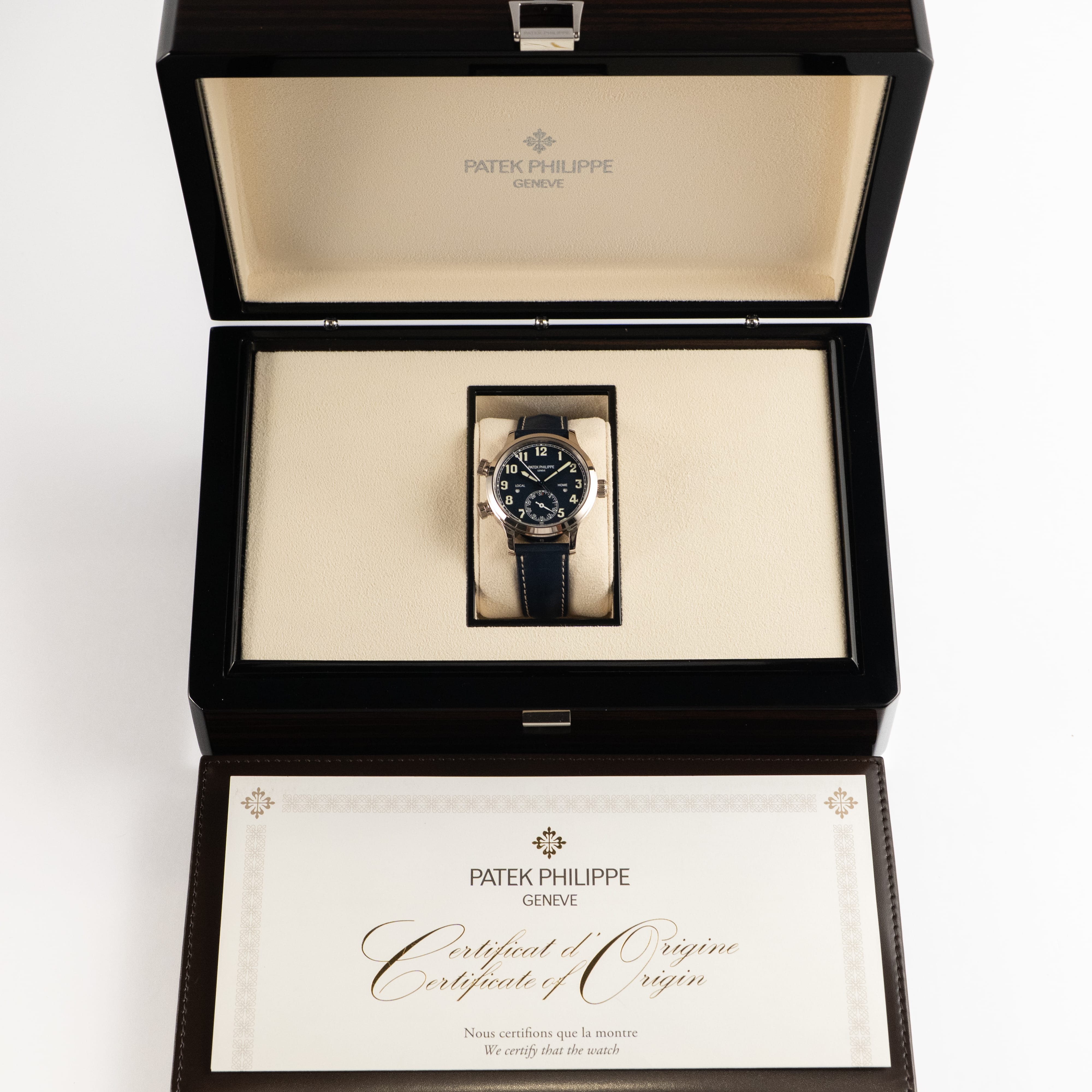 Patek Philippe Calatrava 7234G-001 'Pilot' Travel Time White Gold Blue Dial (2023)