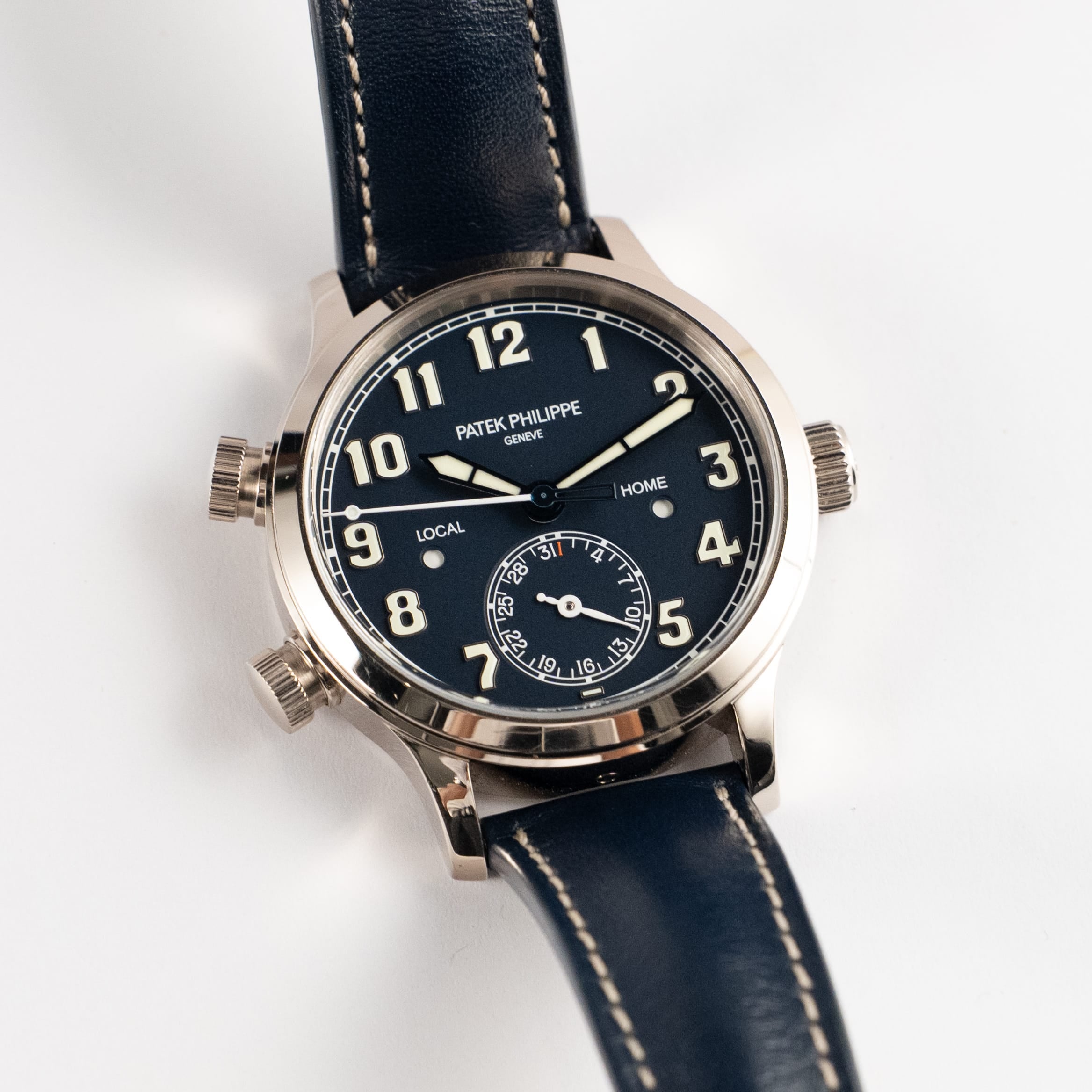 Patek Philippe Calatrava 7234G-001 'Pilot' Travel Time White Gold Blue Dial (2023)