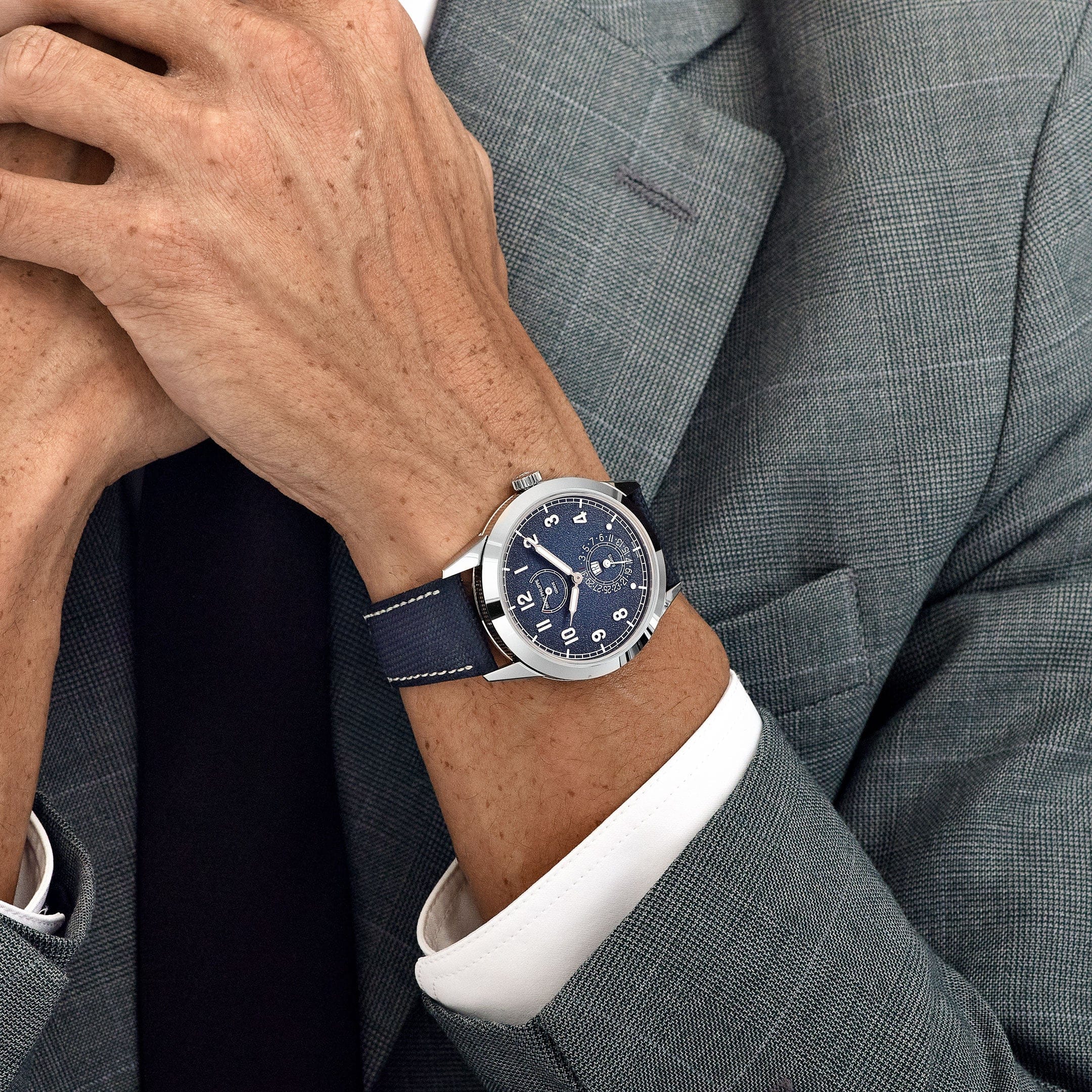 Patek Philippe Calatrava 8-Day 5328G-001 White Gold Blue Dial (2025)