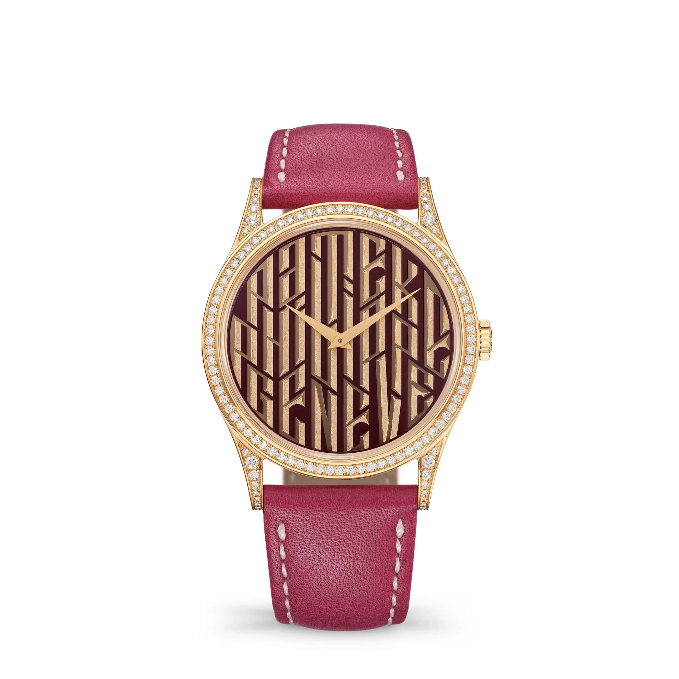 Patek Philippe Calatrava Rare Handcrafts 5077/100R-068 'Pink Typography' Rose Gold Champleve Enamel Dial Diamond Bezel Limited Edition of 10 (2026)