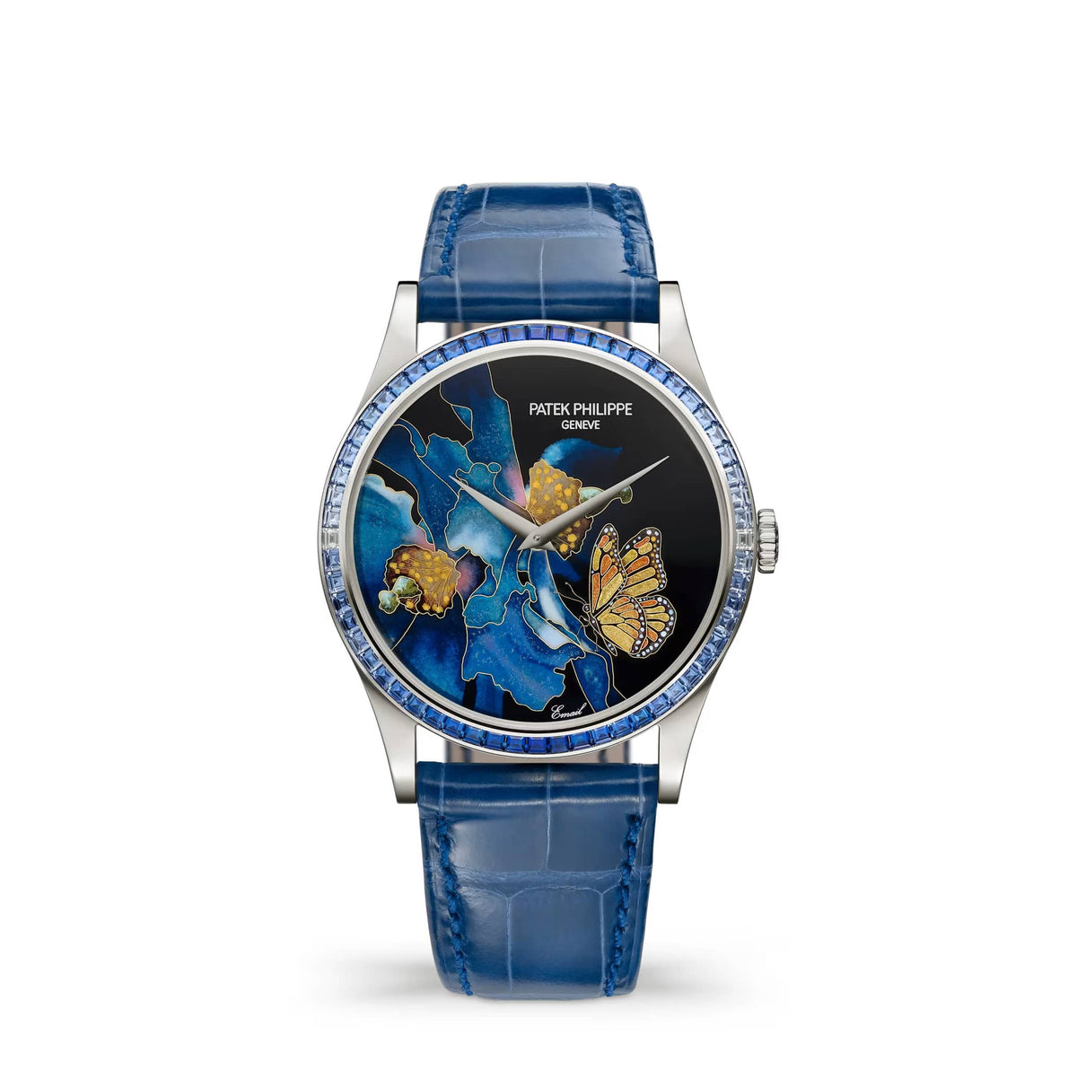 Patek Philippe Calatrava Rare Handcrafts 5077/357G-001 'Blue Butterfly' White Gold Cloisonne Enamel Dial Diamond Sapphire Bezel Limited Edition of 10 (2026)