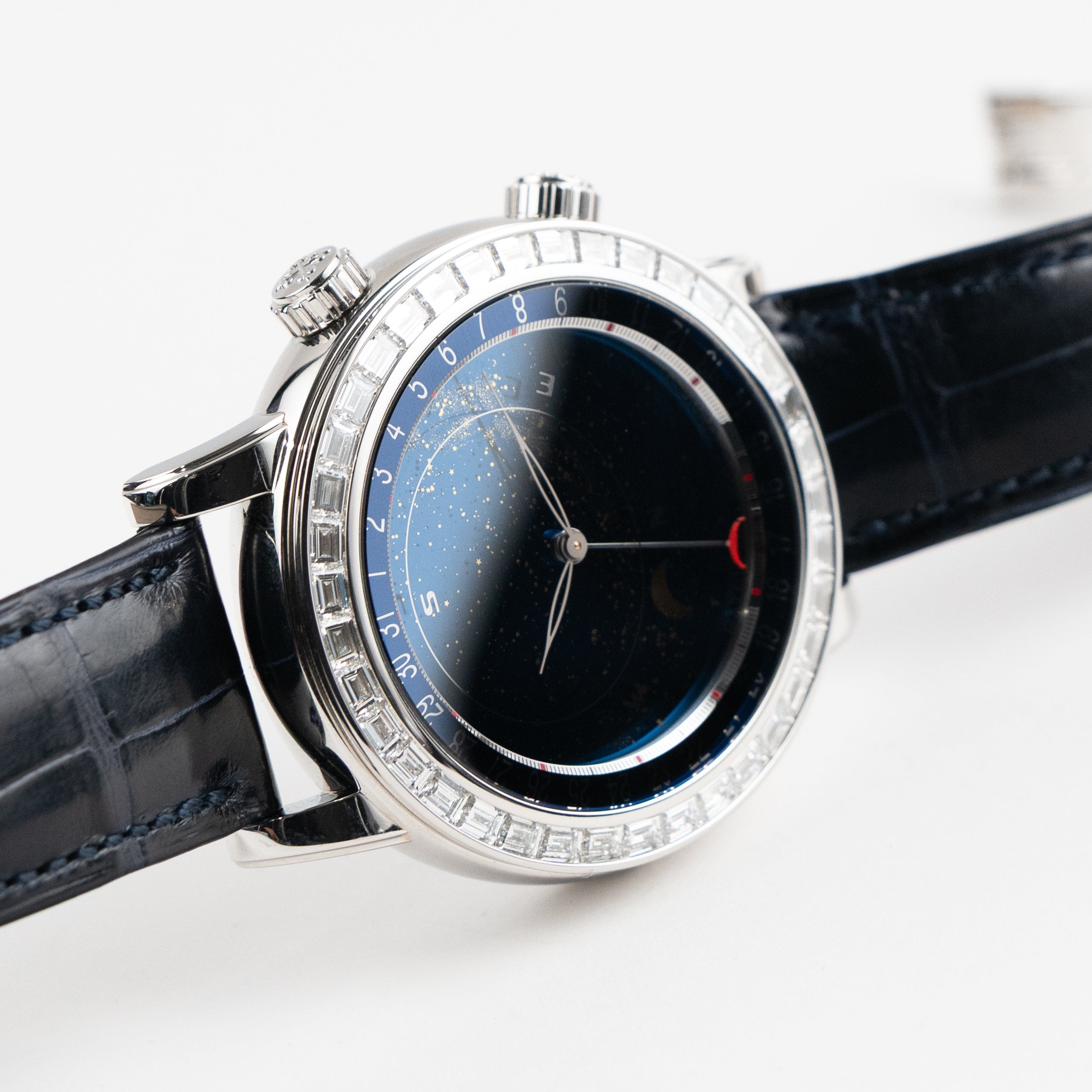 Patek Philippe Celestial Joaillerie Grand Complications 6104P-010 Platinum Blue Dial Diamond Baguette Bezel (2025)