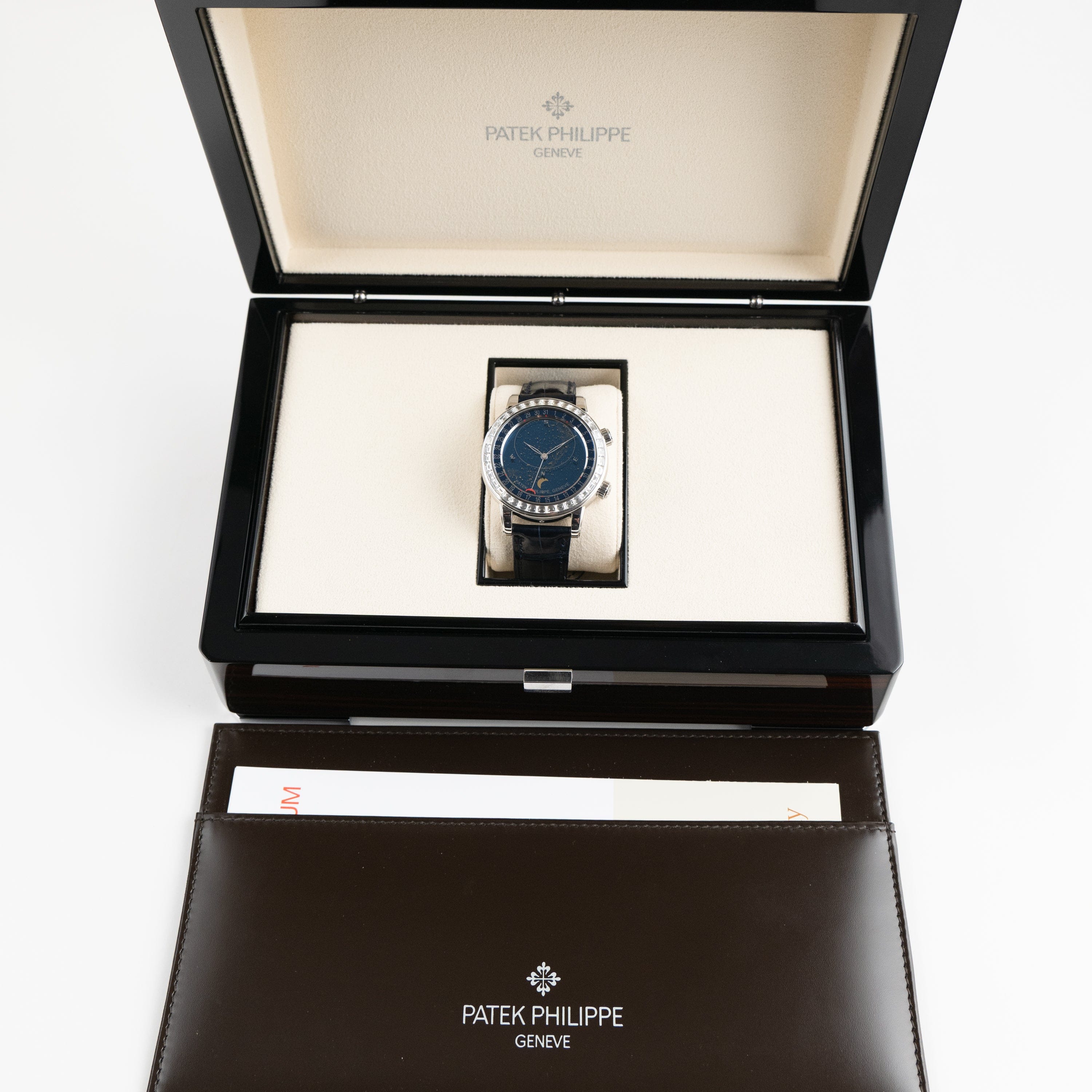Patek Philippe Celestial Joaillerie Grand Complications 6104P-010 Platinum Blue Dial Diamond Baguette Bezel (2025)