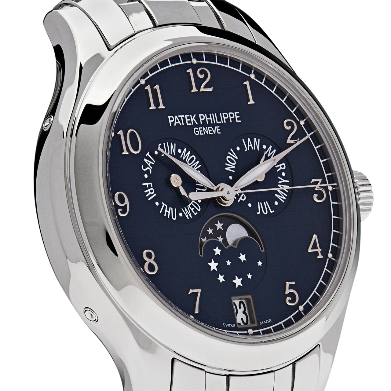 Patek Philippe Complications 4947/1A-001 Annual Calendar Moon Phase Stainless Steel Blue Dial