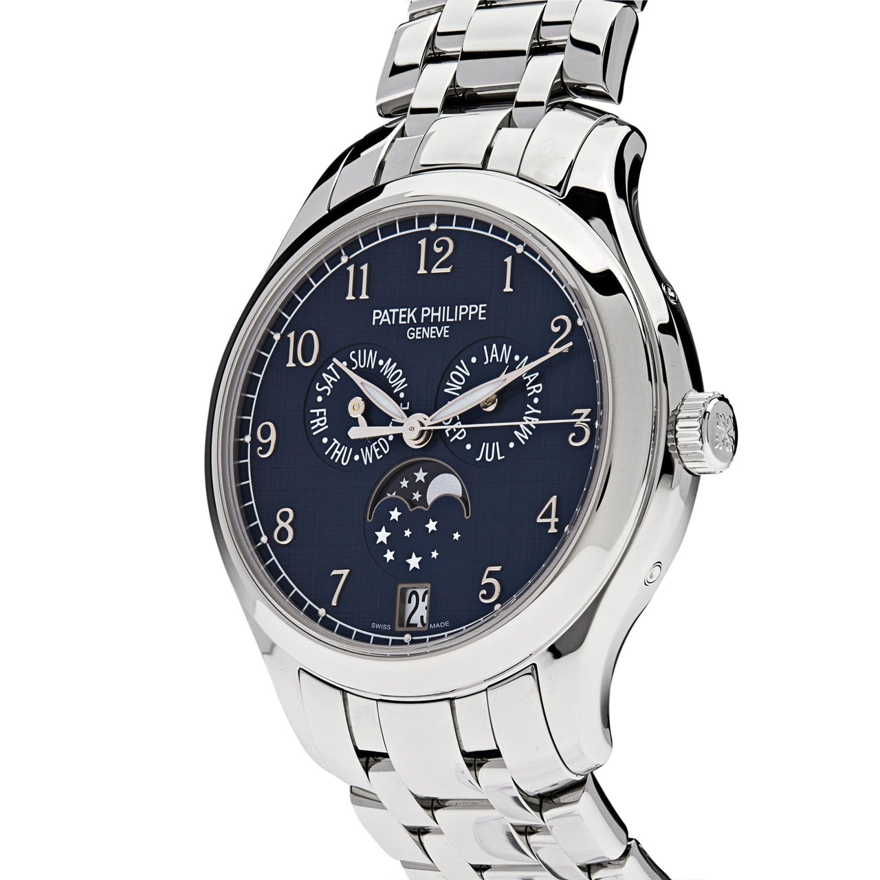 Patek Philippe Complications 4947/1A-001 Annual Calendar Moon Phase Stainless Steel Blue Dial