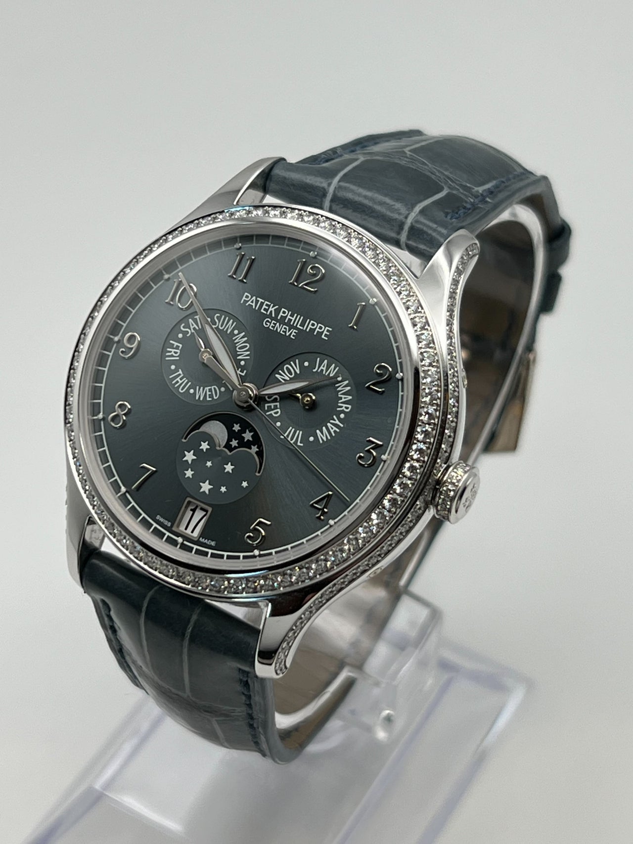 Patek Philippe Complications Annual Calendar White Gold Blue Dial 4947G-001 Wrist Aficionado