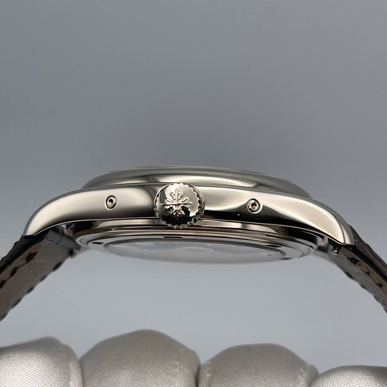 Luxury Watch Patek Philippe Complications Moon Phases Annual Calendar 5146G-001 Wrist Aficionado