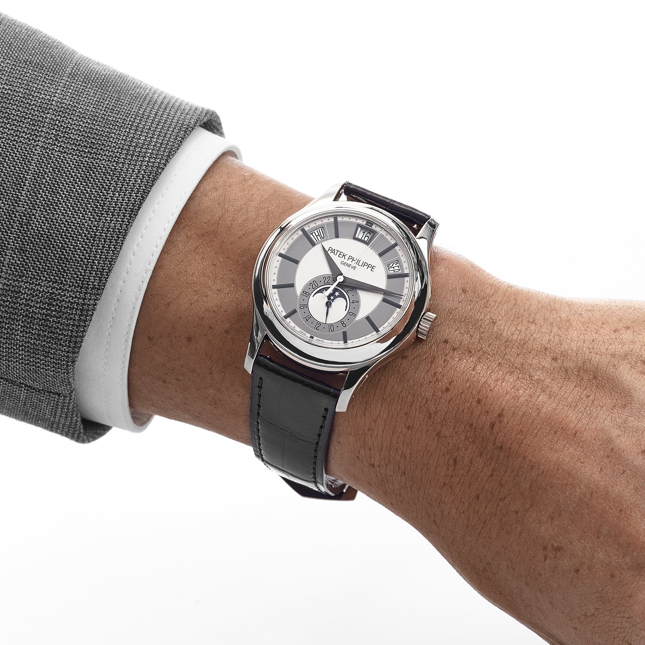 Patek Philippe Complications 5205G-001 Annual Calendar White Gold Silver Dial (2011)