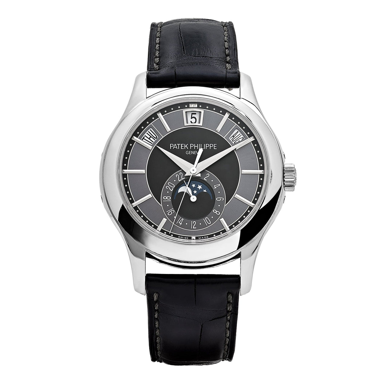 Patek Philippe Complications 5205G-010 Annual Calendar White Gold Black Dial