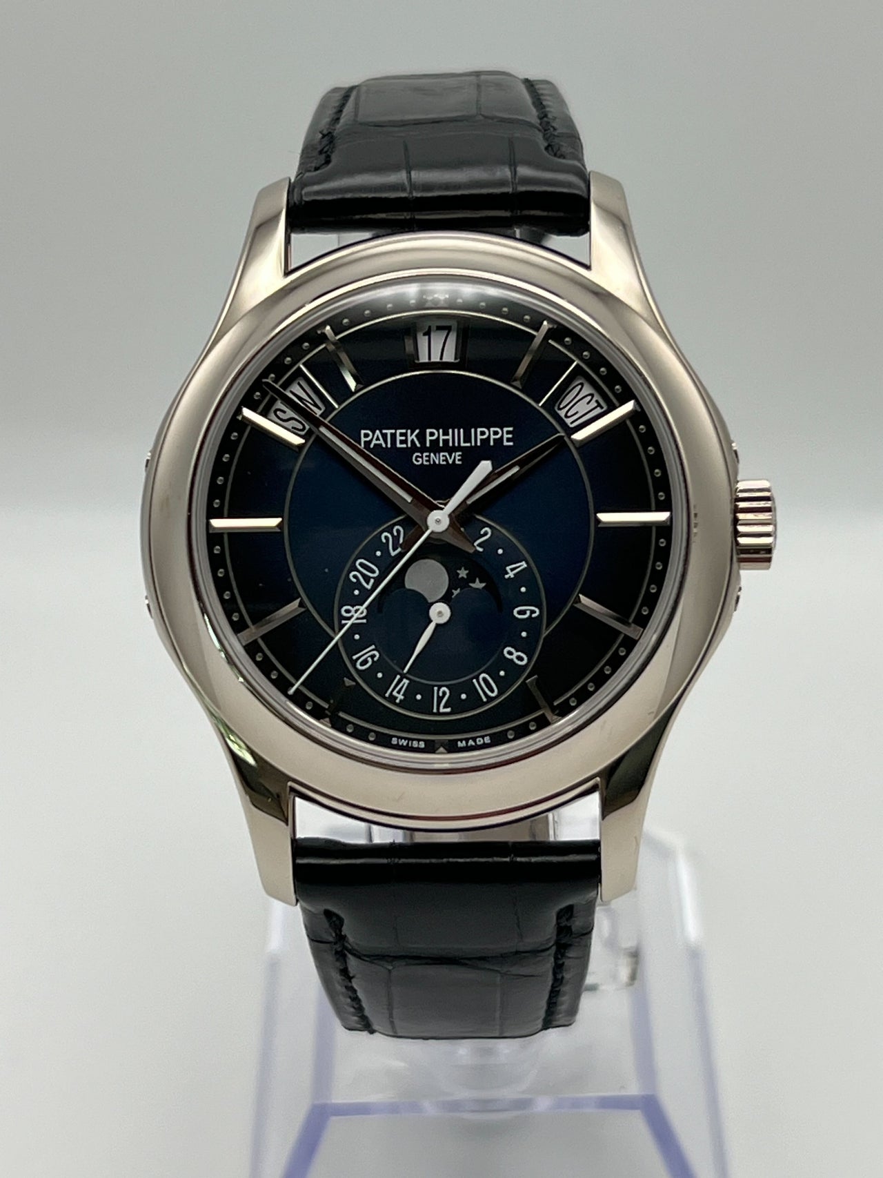 Patek Philippe Complications 5205G-013 White Gold Blue Dial  Annual Calendar Moon Phases (2021)