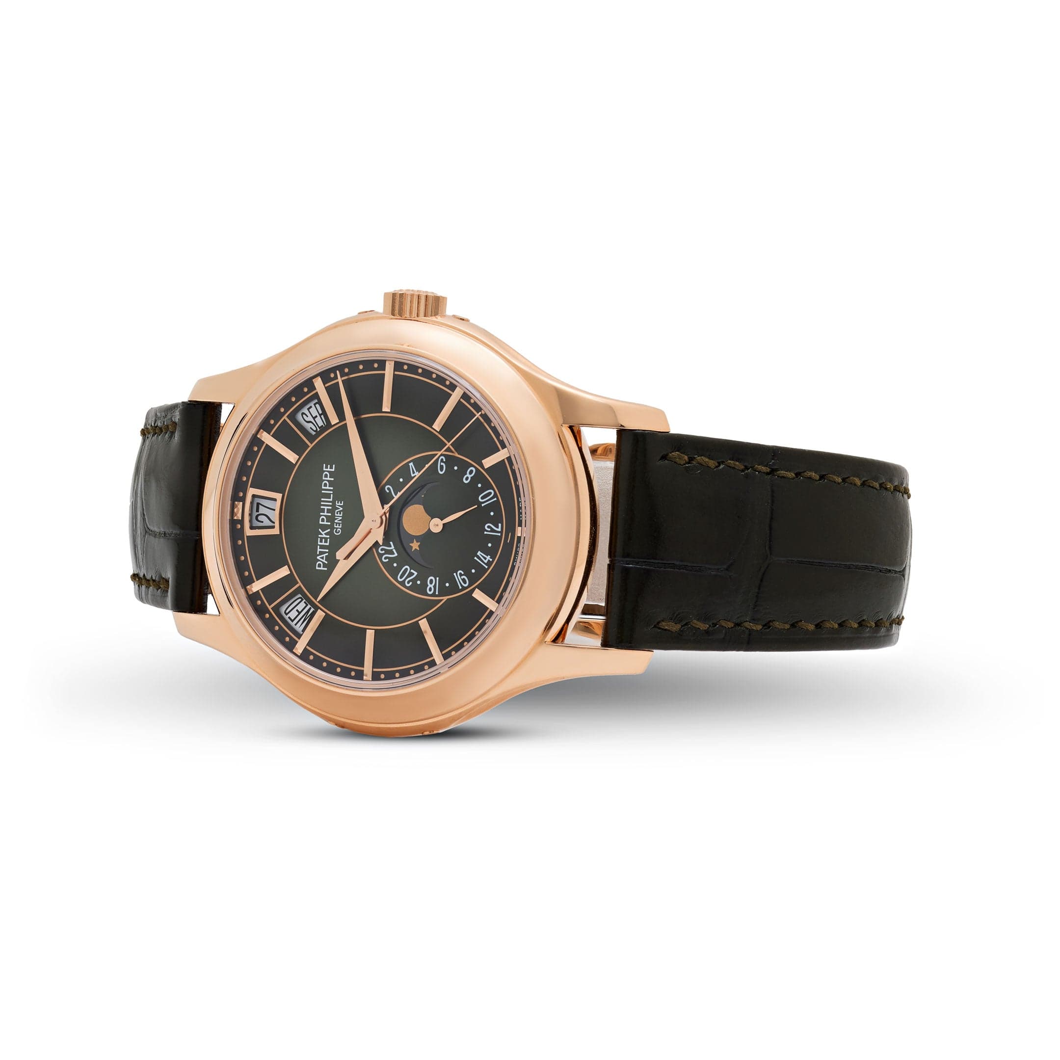 Patek Philippe Complications 5205R-011 Annual Calendar Moon Phases Rose Gold Green Dial (2025)