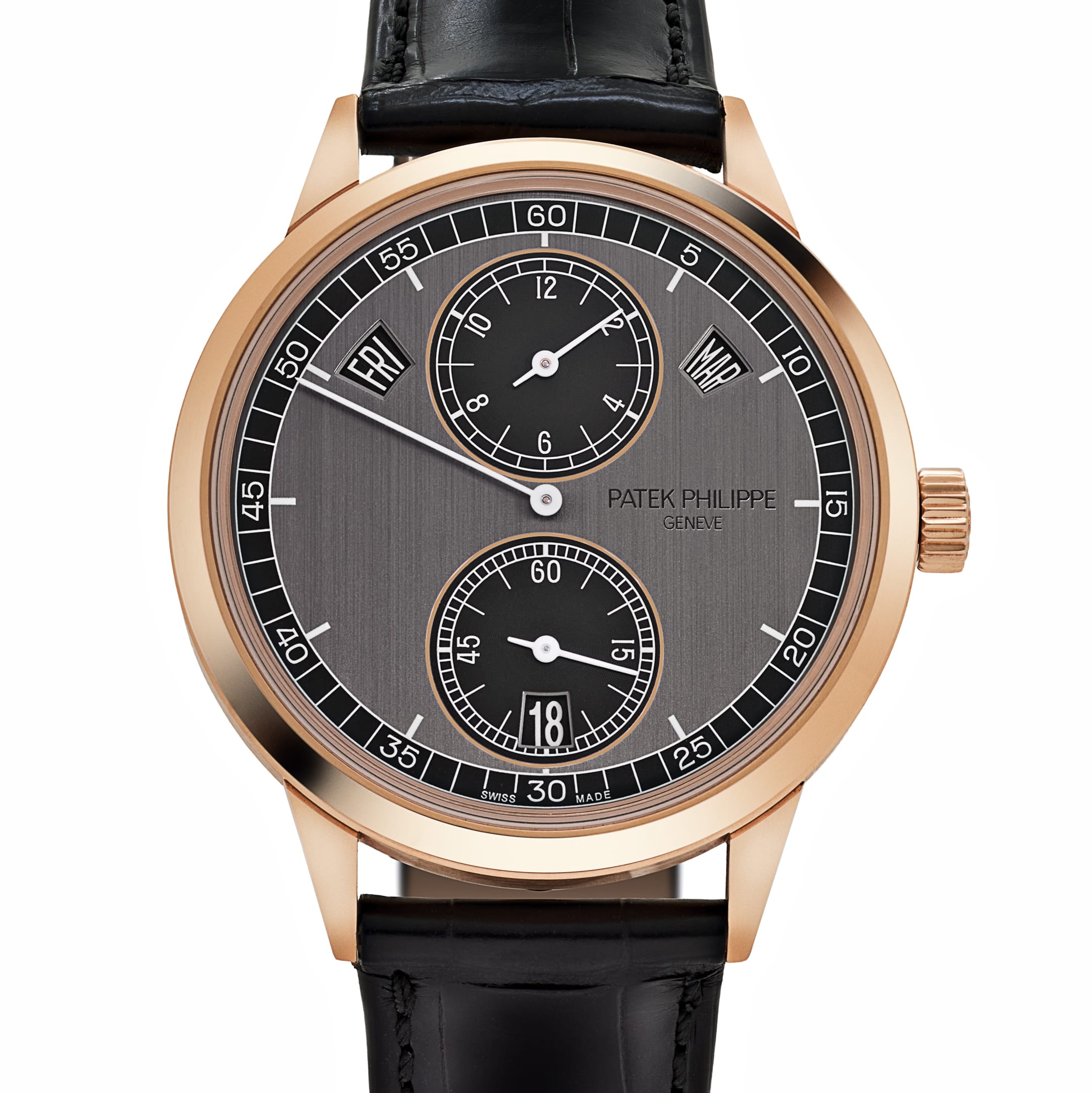 Patek Philippe Complications 5235/50R-001 Annual Calendar Regulator Display Rose Gold Gray Dial (2022)