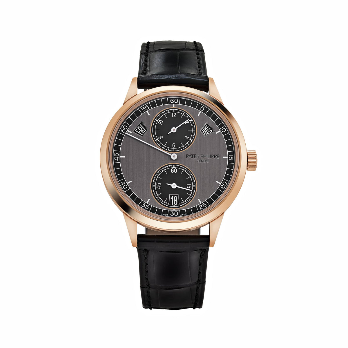 Patek Philippe Complications 5235/50R-001 Annual Calendar Regulator Display Rose Gold Gray Dial