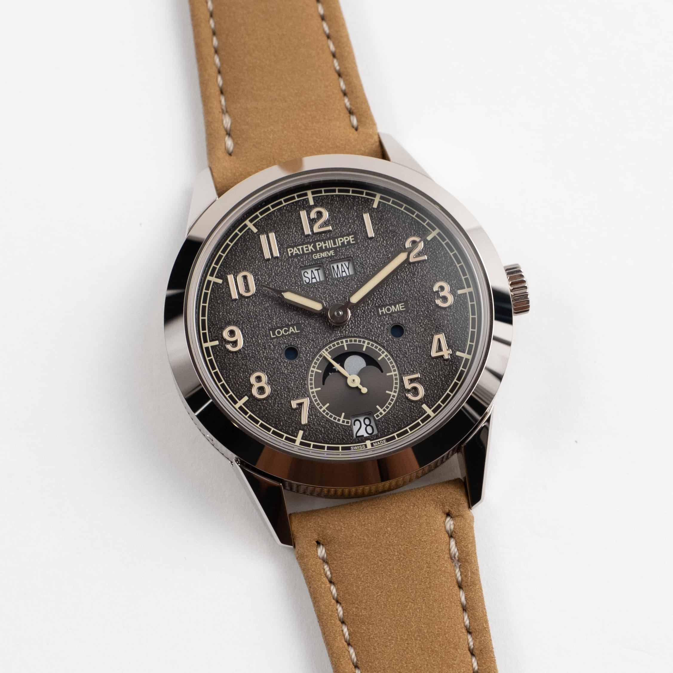 Patek Philippe Complications 5326G-001 Annual Calendar Travel Time White Gold Grey Dial (2026)