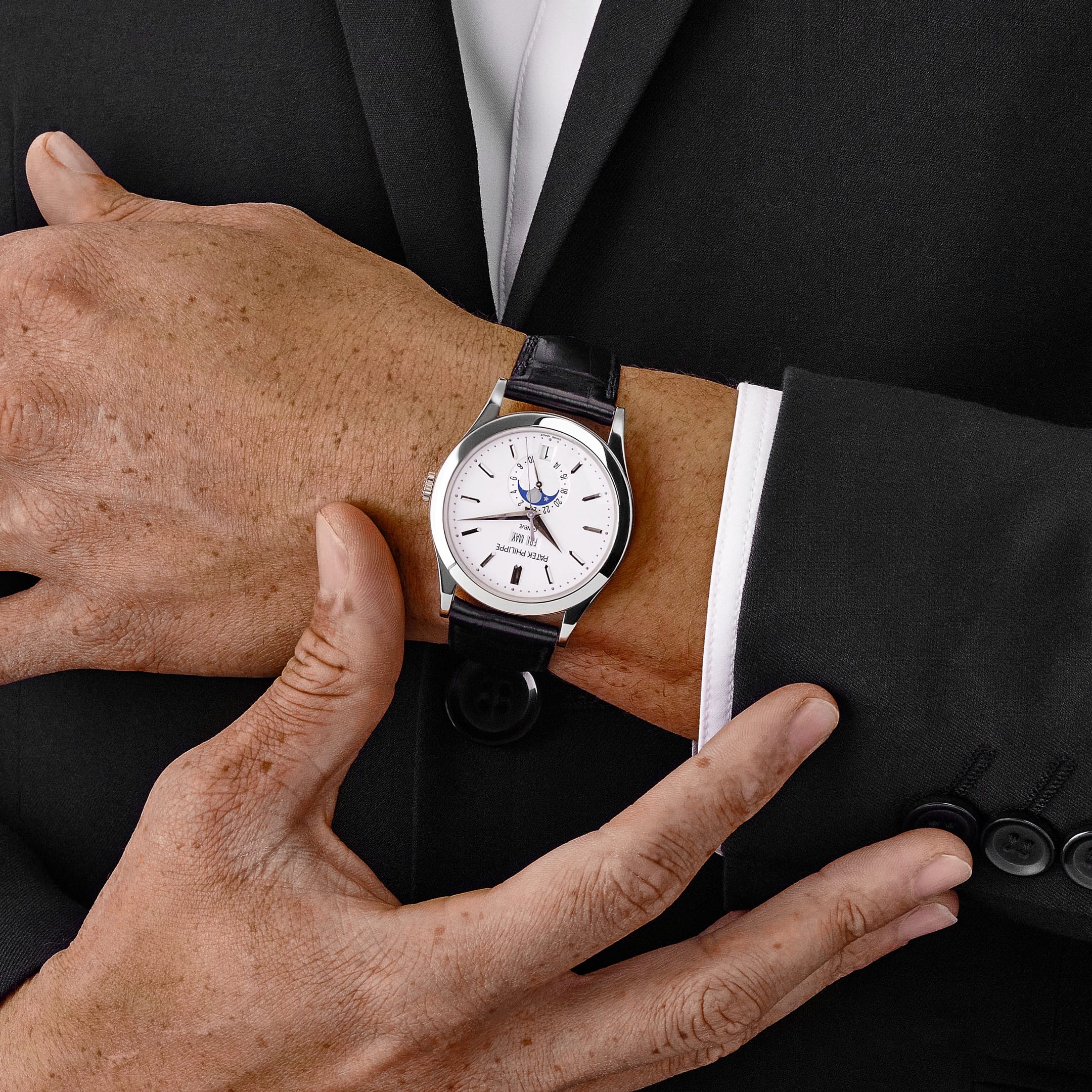 Patek Philippe Complications 5396G-011 Annual Calendar Moon Phases White Gold (2019)