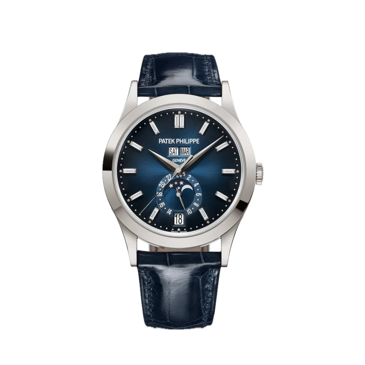 Patek Philippe Complications 5396G-017 Annual Calendar Moon Phases White Gold Blue Dial (2024)