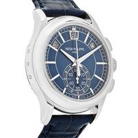 Thumbnail for Luxury Watch Patek Philippe Complications Annual Calendar Platinum Blue Dial 5905P-001 Wrist Aficionado