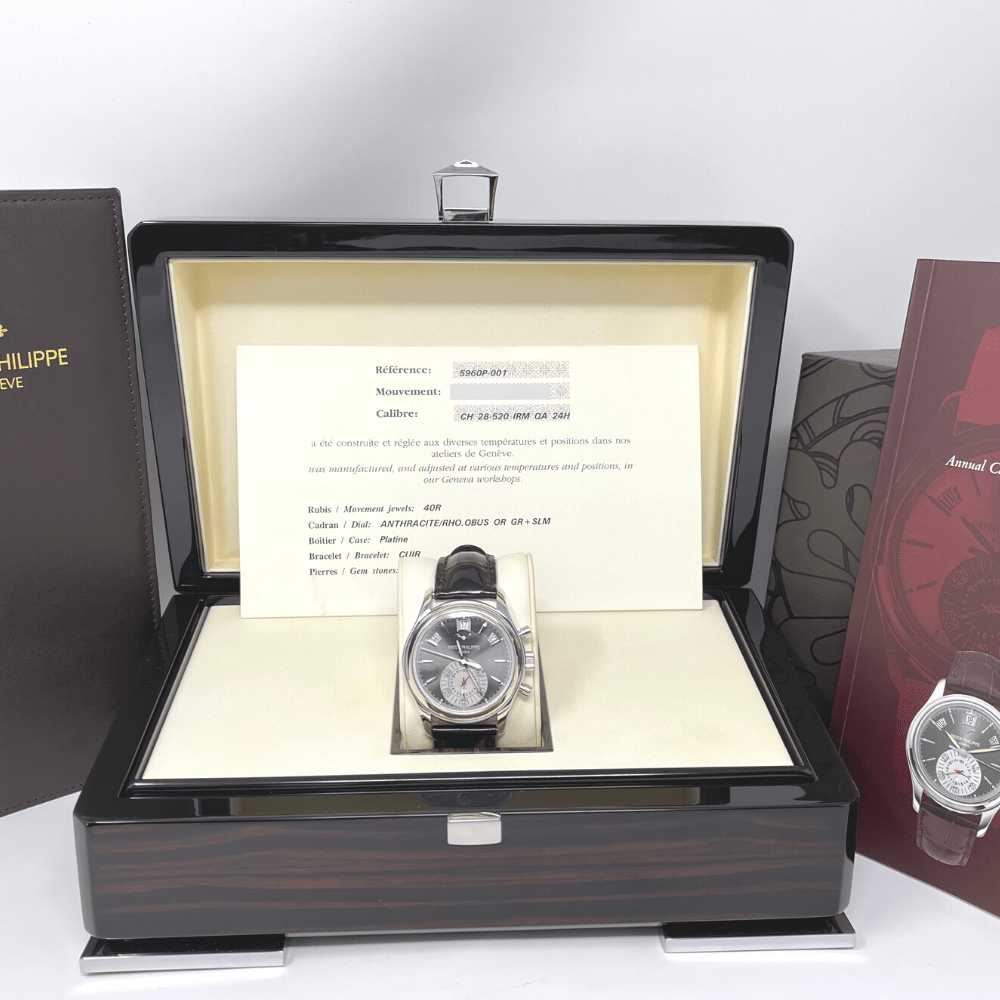 Luxury Watch Patek Philippe Annual Calendar Chronograph Platinum 5960P-001 Wrist Aficionado