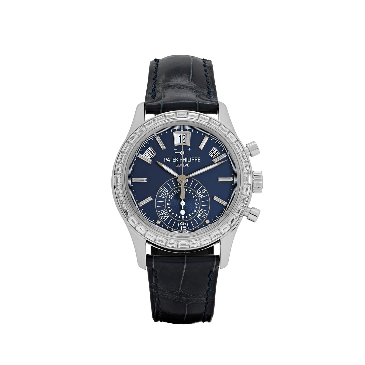 Patek Philippe Complications 5961P-001 Annual Calendar Platinum Blue Diamond Baguette Dial Diamond Baguette Bezel (2023)