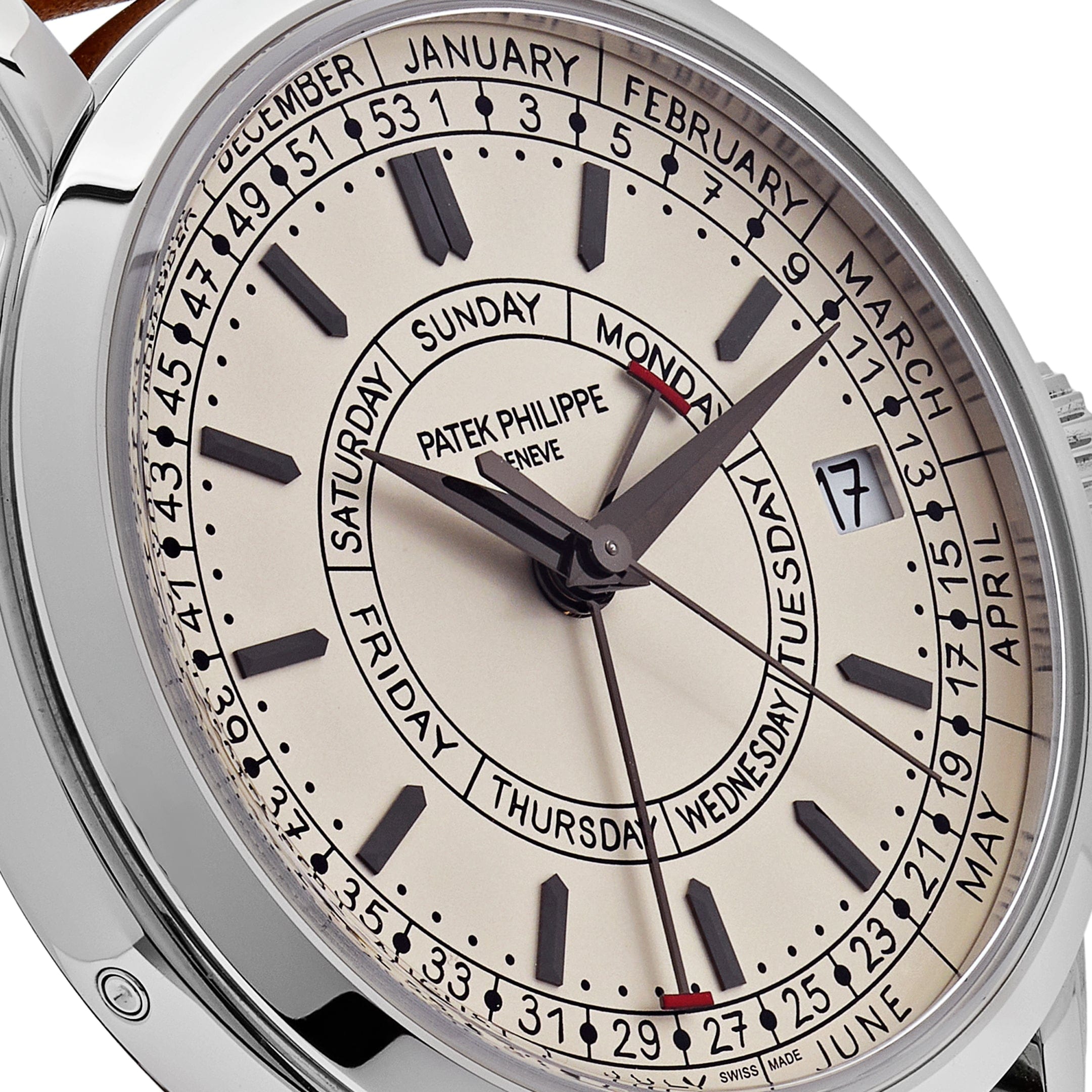 Luxury Watch Patek Philippe Calatrava Weekly Calendar Silvery Opaline Dial 5212A-001 Wrist Aficionado