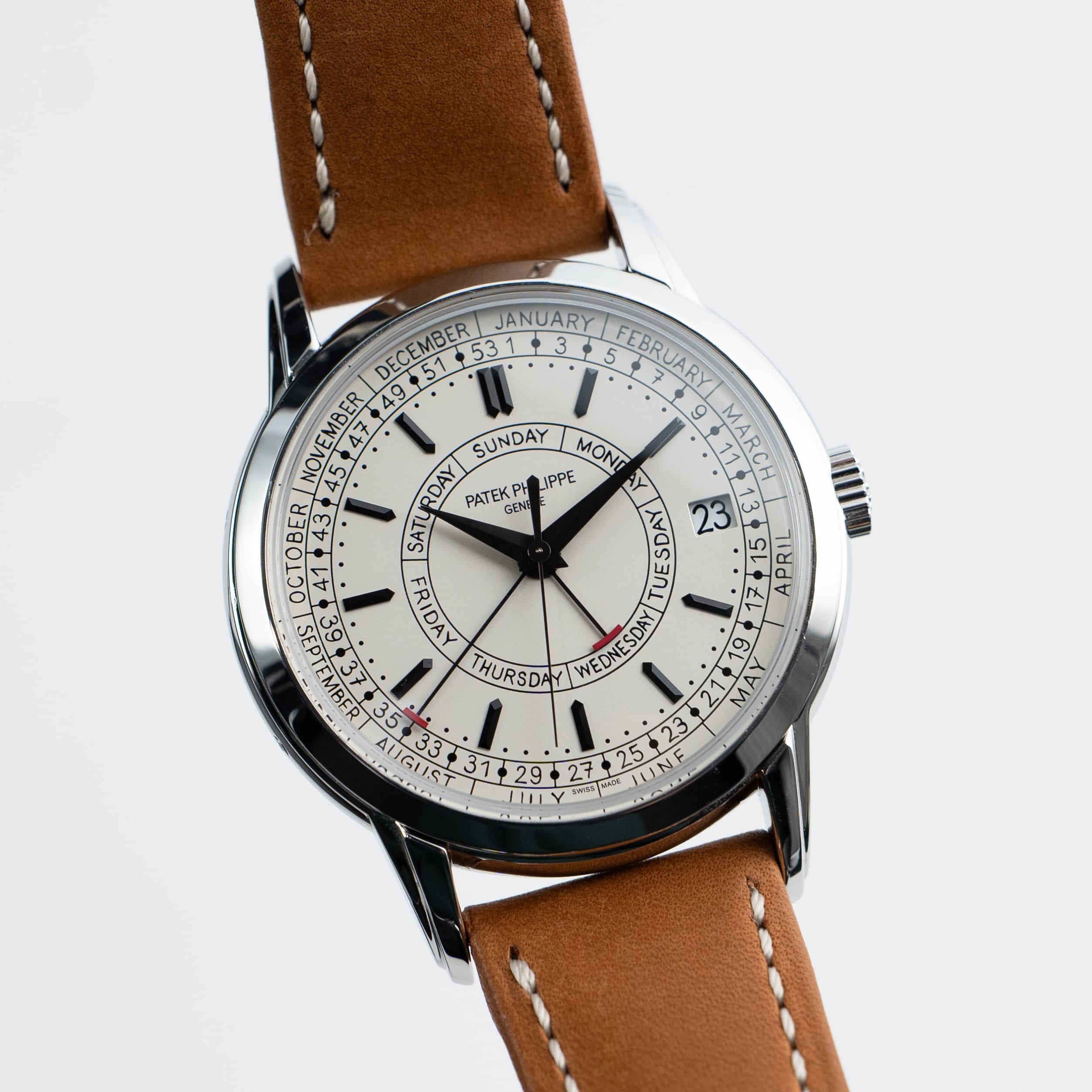 Patek Philippe Complications Calatrava 5212A-001 Weekly Calendar Stainless Steel Silver Opaline Dial (2020)