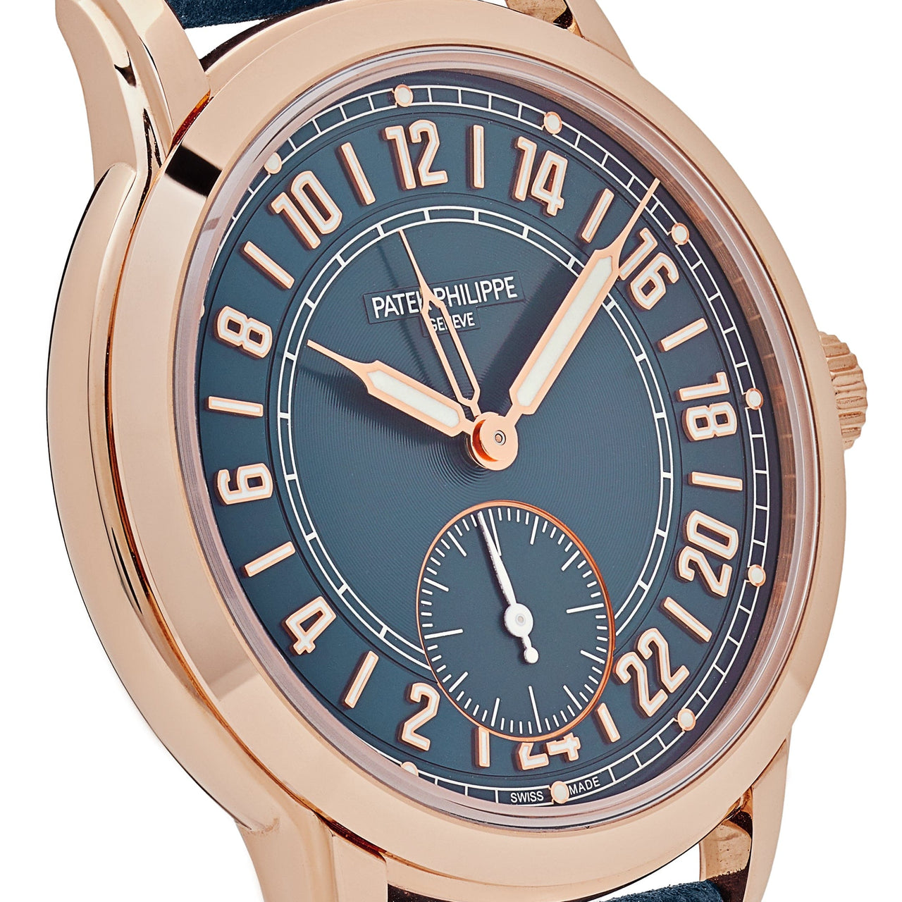 Patek Philippe Complications Calatrava 5224R-001 Travel Time Rose Gold Navy Blue Dial