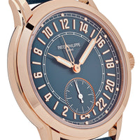 Thumbnail for Patek Philippe Complications Calatrava 5224R-001 Travel Time Rose Gold Navy Blue Dial