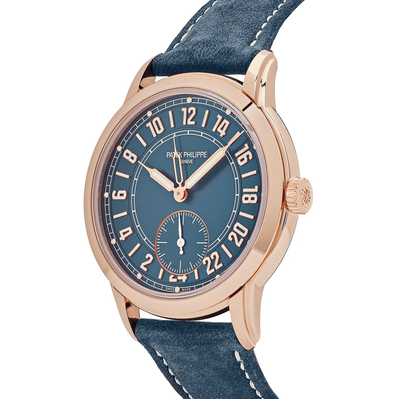 Patek Philippe Complications Calatrava 5224R-001 Travel Time Rose Gold Navy Blue Dial