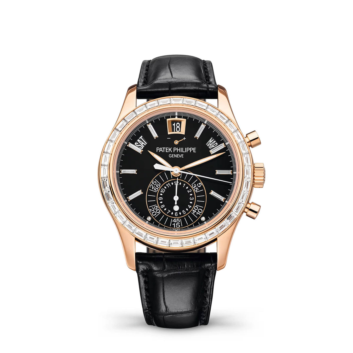 Patek Philippe Complications Joaillerie 5961R-010 Flyback Chronograph Annual Calendar Rose Gold Black Dial Diamond Bezel (2026)