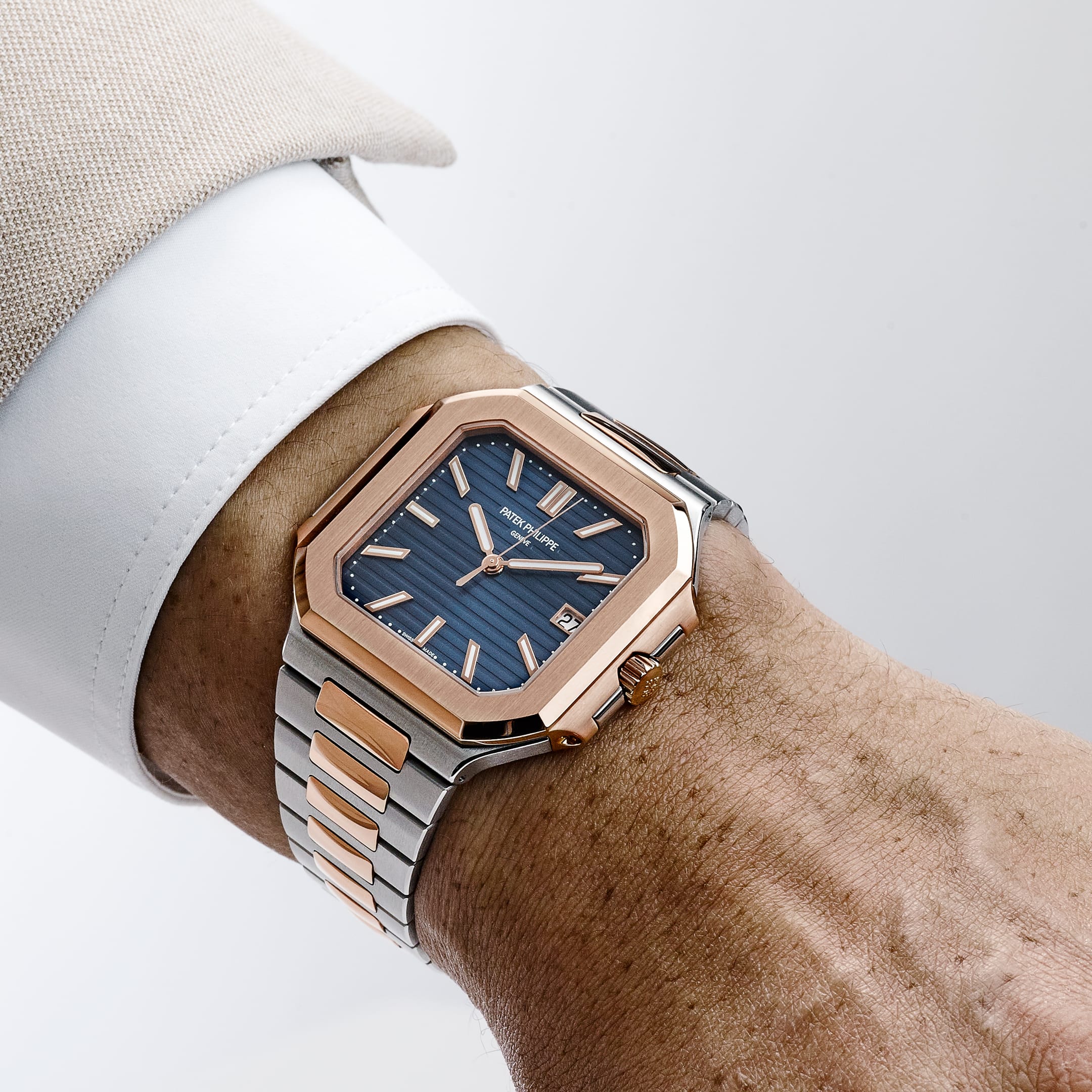 Patek Philippe Cubitus 5821/1AR-001 Stainless Steel Rose Gold Blue Dial (2024)