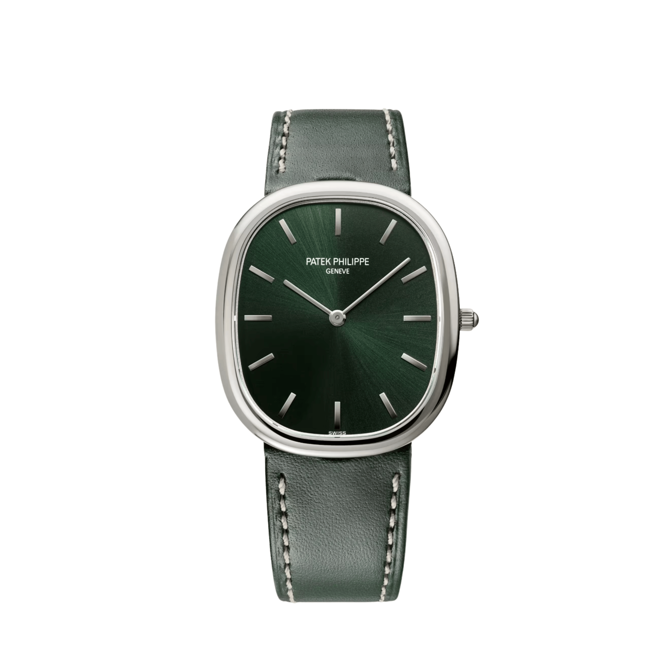 Patek Philippe Golden Ellipse 3738/100G-014 White Gold Olive Green Dial (2026)