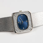 Patek Philippe Golden Ellipse 4126/1 White Gold Blue Diamond Dial Diamond Bezel