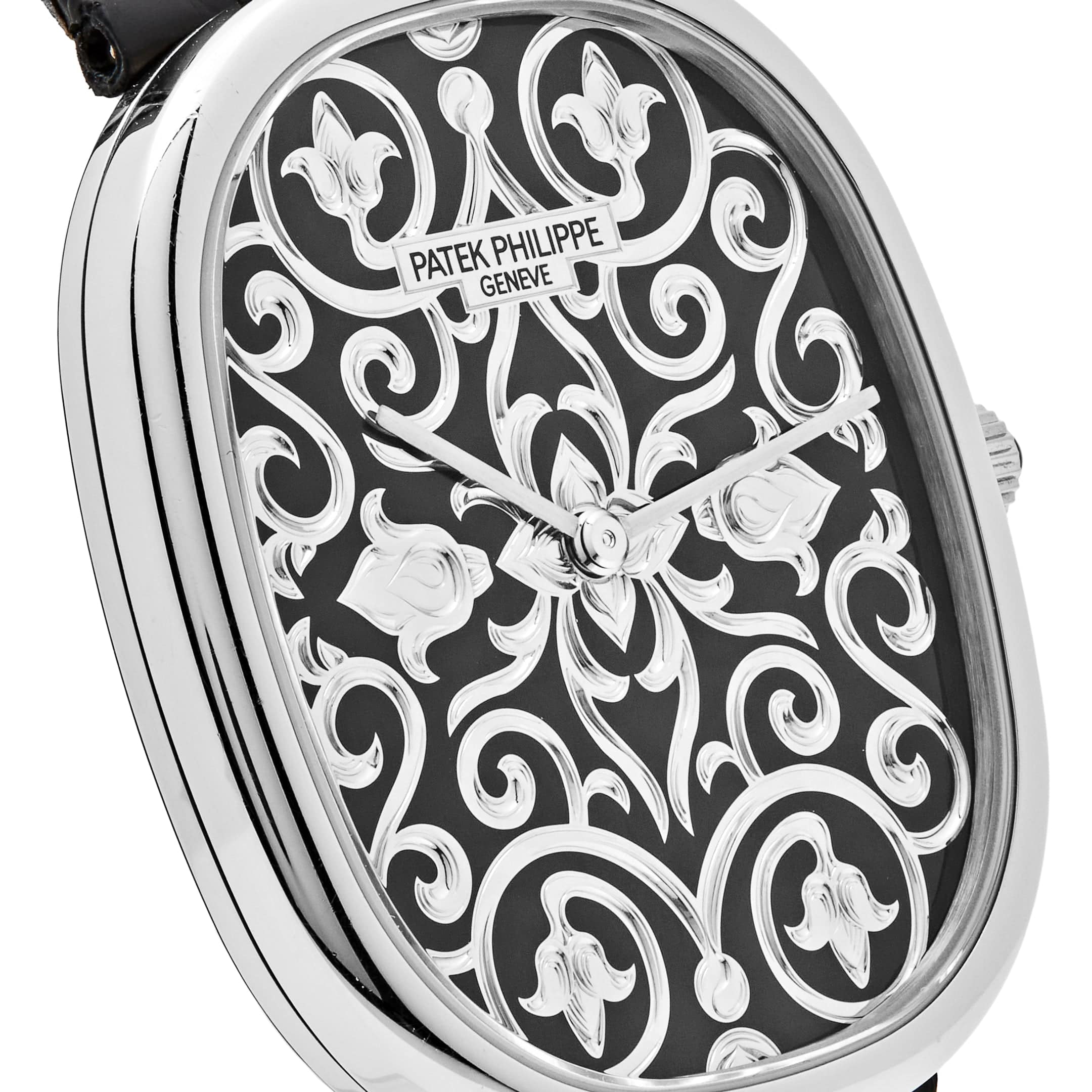 Patek Philippe Golden Ellipse 5738/51G-001 White Gold Engraved