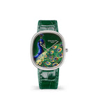 Patek Philippe Golden Ellipse Rare Handcrafts 5738/50G-041 'Blue Peacock' White Gold Green Dial Limited Edition of 10 (2026)