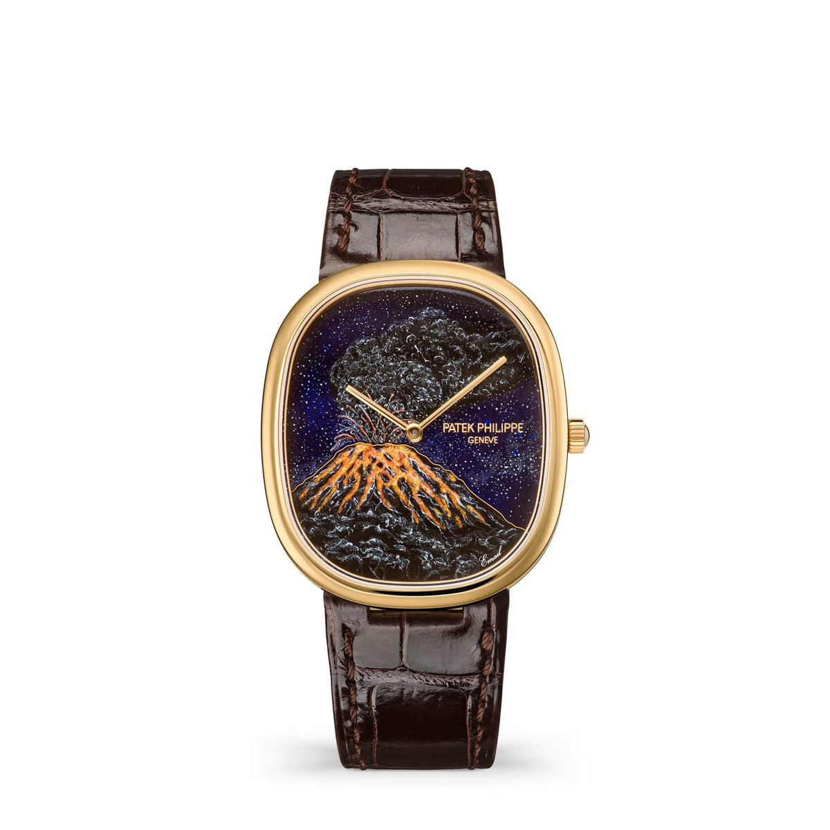 Patek Philippe Golden Ellipse Rare Handcrafts 5738/50J-010 'Mount Merapi' Yellow Gold Cloisonne Enamel Dial Limited Edition of 15 (2026)
