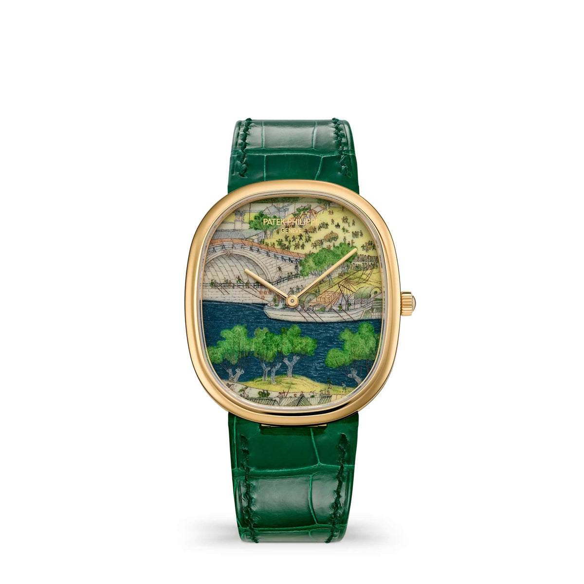 Patek Philippe Golden Ellipse Rare Handcrafts 5738/50J-015 'Festivities by the River' Yellow Gold Miniature Painting Dial Limited Edition of 3 (2026)