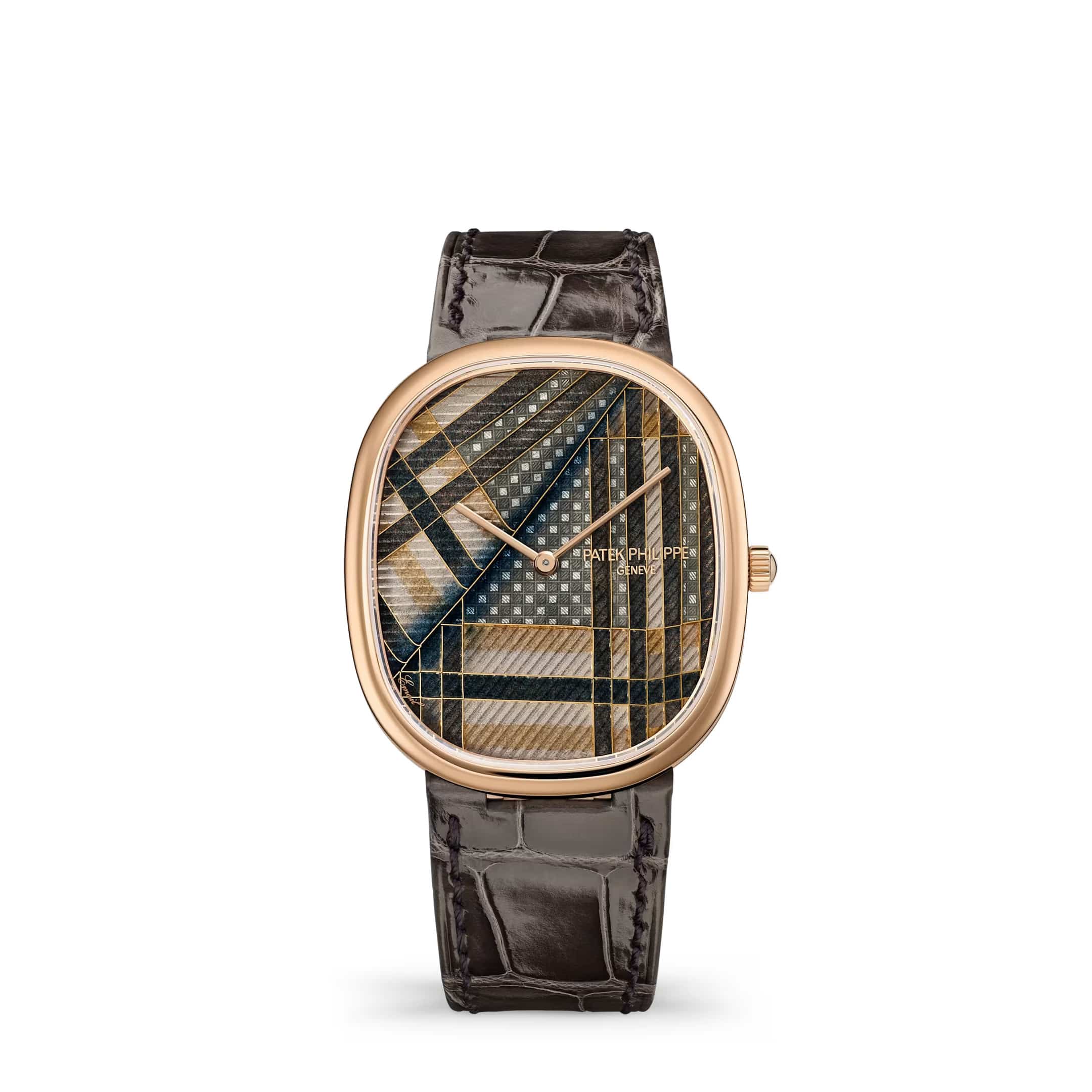 Patek Philippe Golden Ellipse Rare Handcrafts 5738/50R-022 'Beige Tartan' Rose Gold Cloisonne Enamel Dial Limited Edition of 10 (2026)
