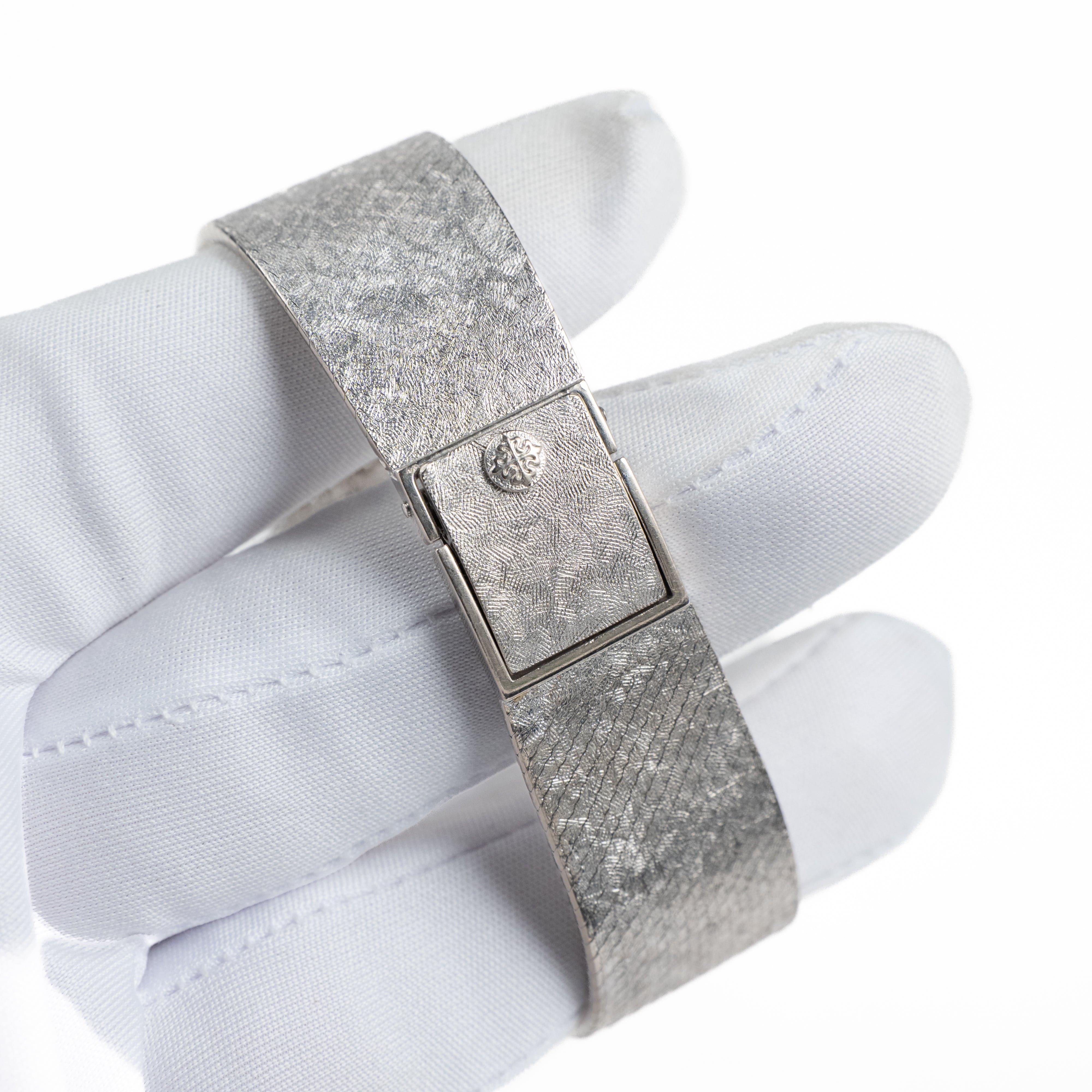 Patek Philippe Gondolo 3528/2 White Gold Blue Dial Diamond Bezel