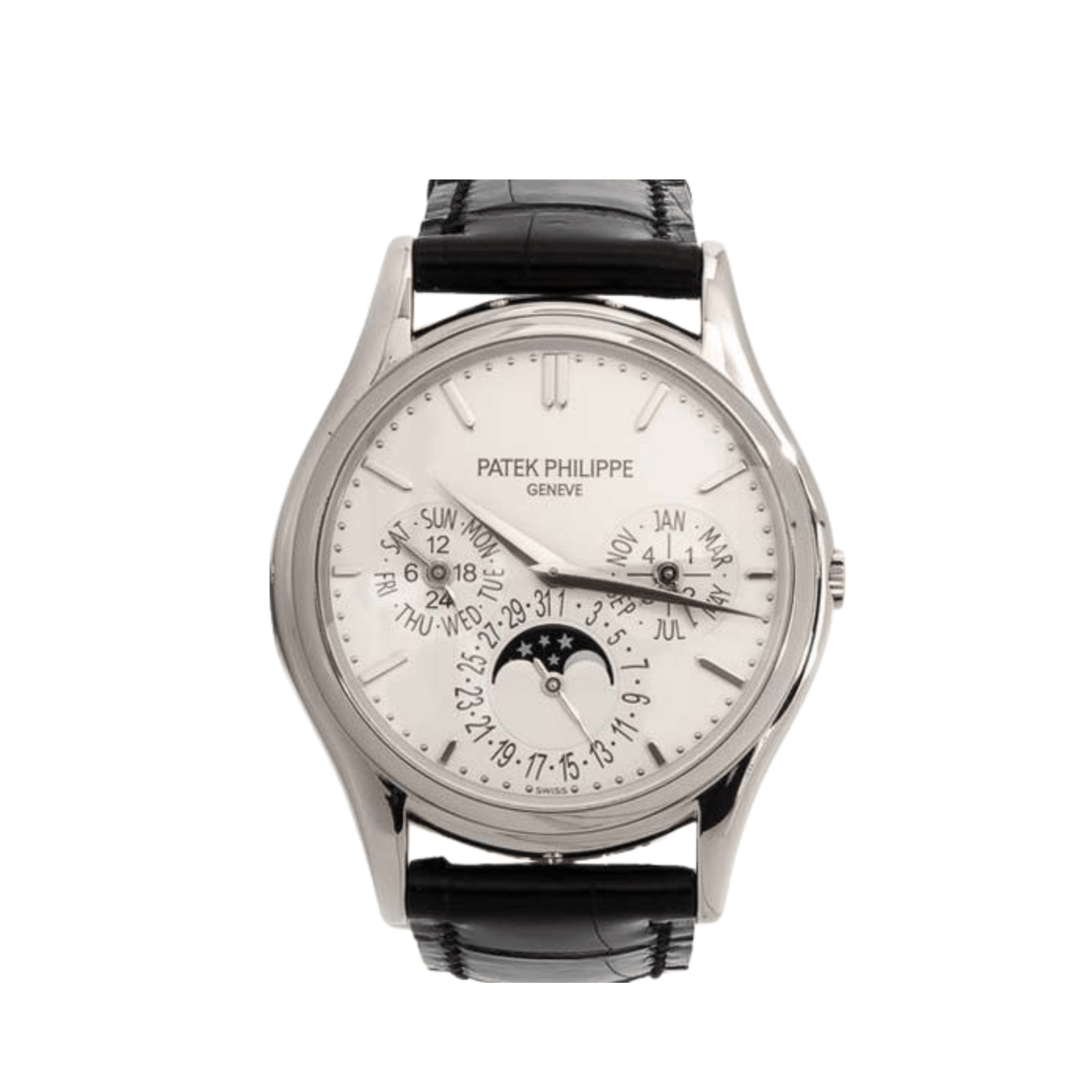 Patek Philippe Grand Complications 5140G-001 Perpetual Calendar White Gold Silver Opaline Dial