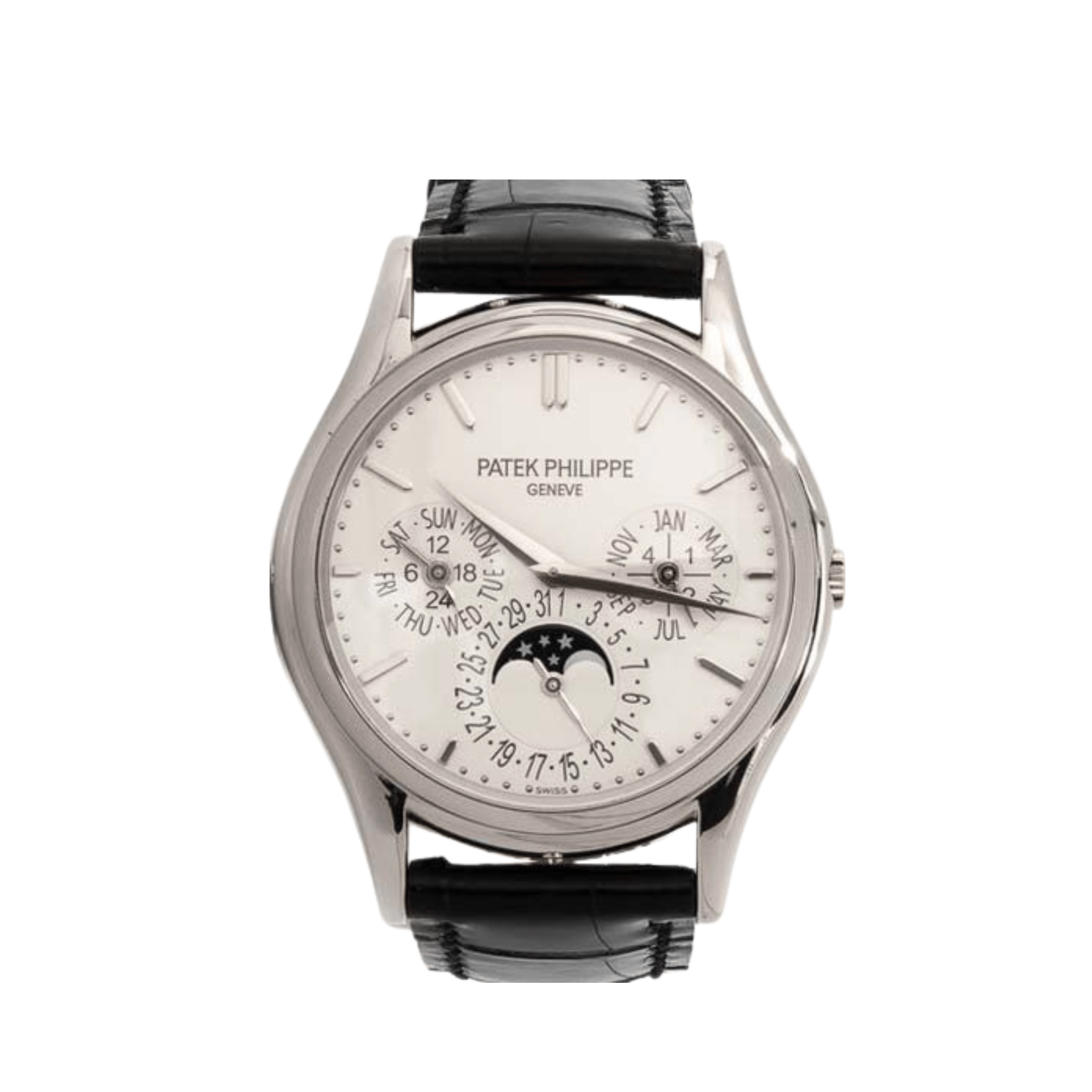 Patek Philippe Grand Complications 5140G-001 Perpetual Calendar White Gold Silver Opaline Dial